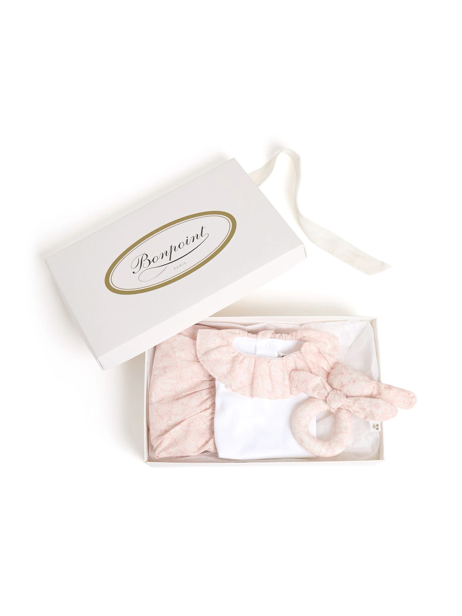 Shop Bonpoint Floria Gift Set In White And Pink