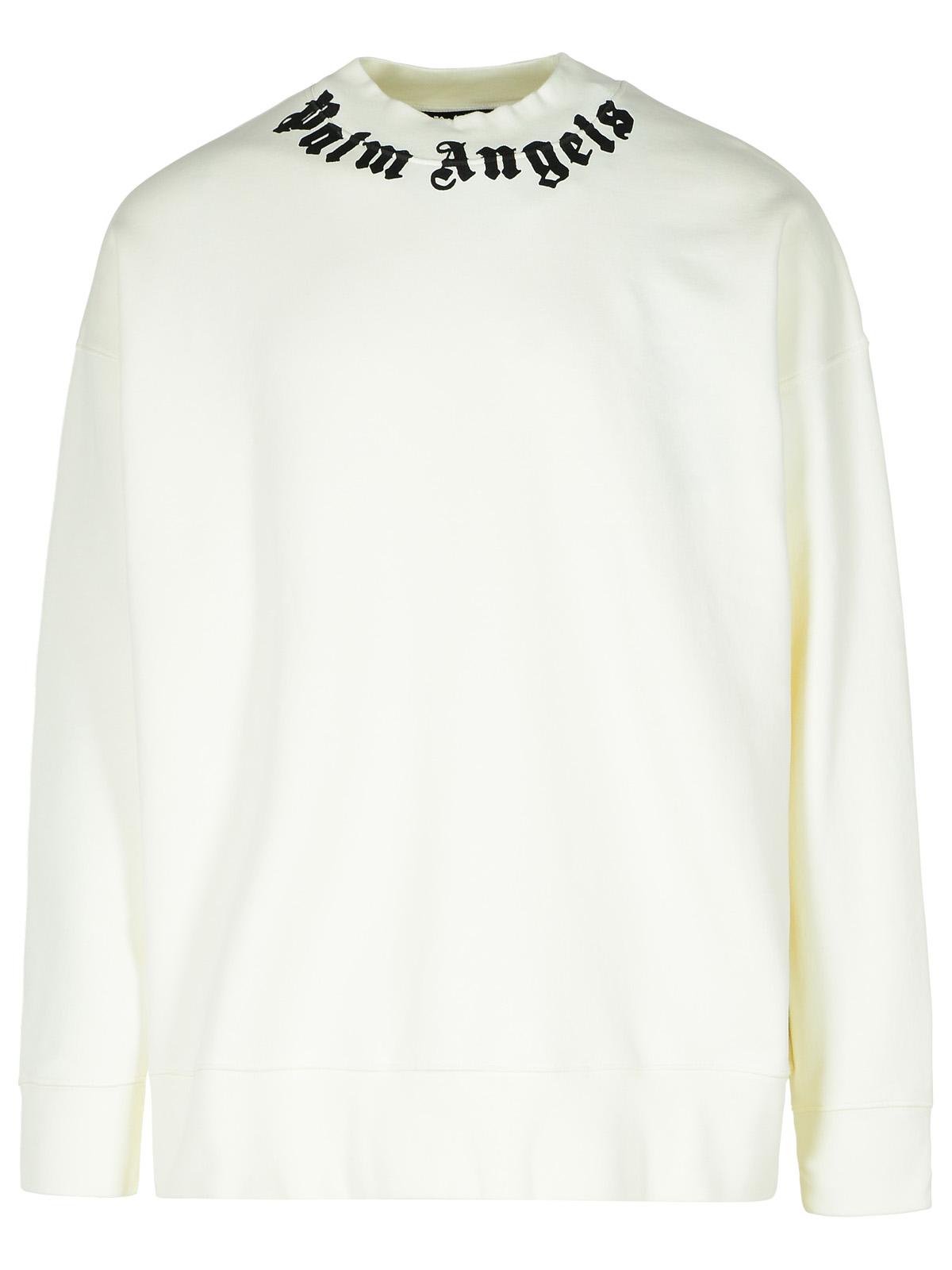 Shop Palm Angels White Cotton Sweatshirt