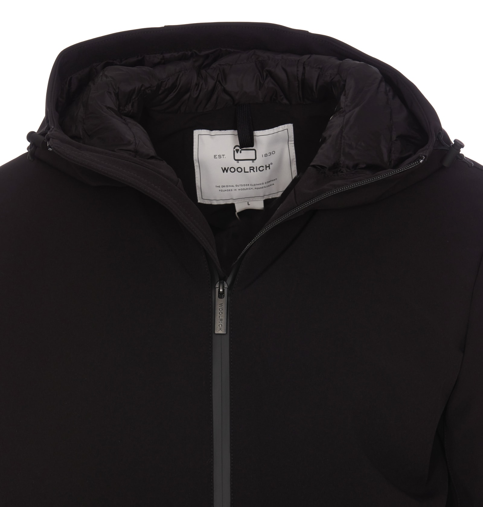 Shop Woolrich Pacific Soft Shell Down Jacket In Black