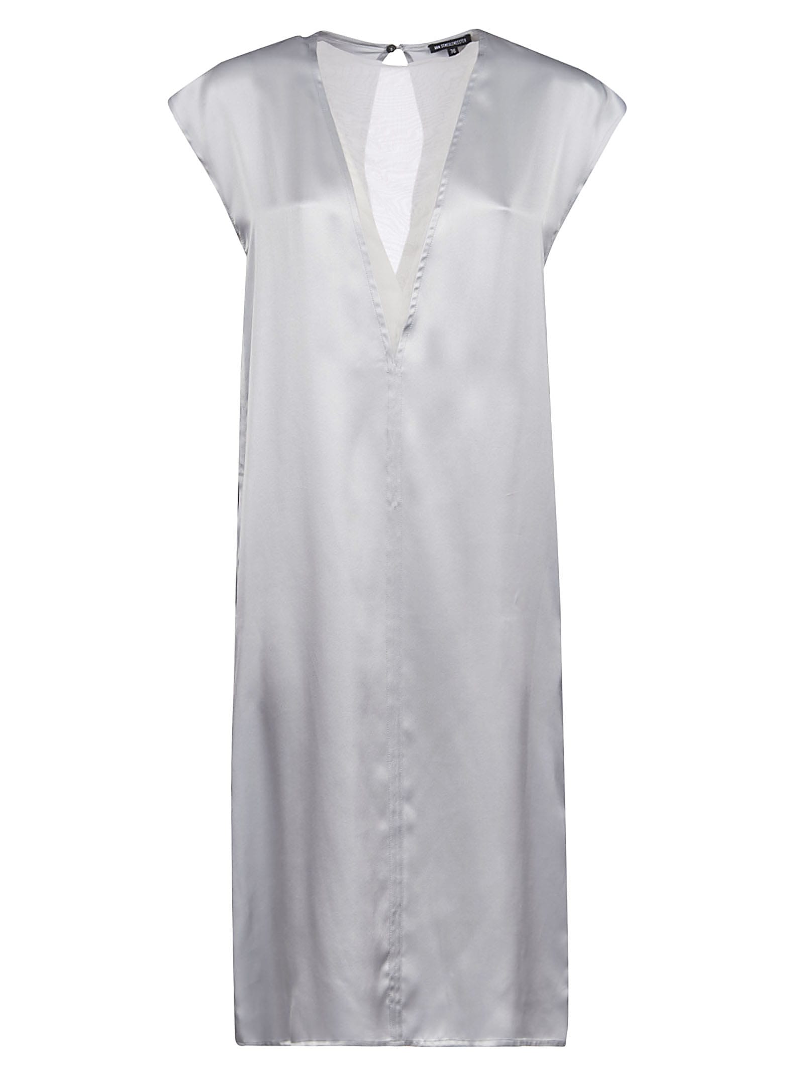 Ann Demeulemeester V-neck Sleeveless Long Dress In Azure