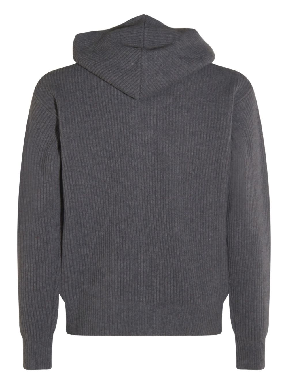 Lardini Hooded Sweater Featuring Front Pockets In Gray
