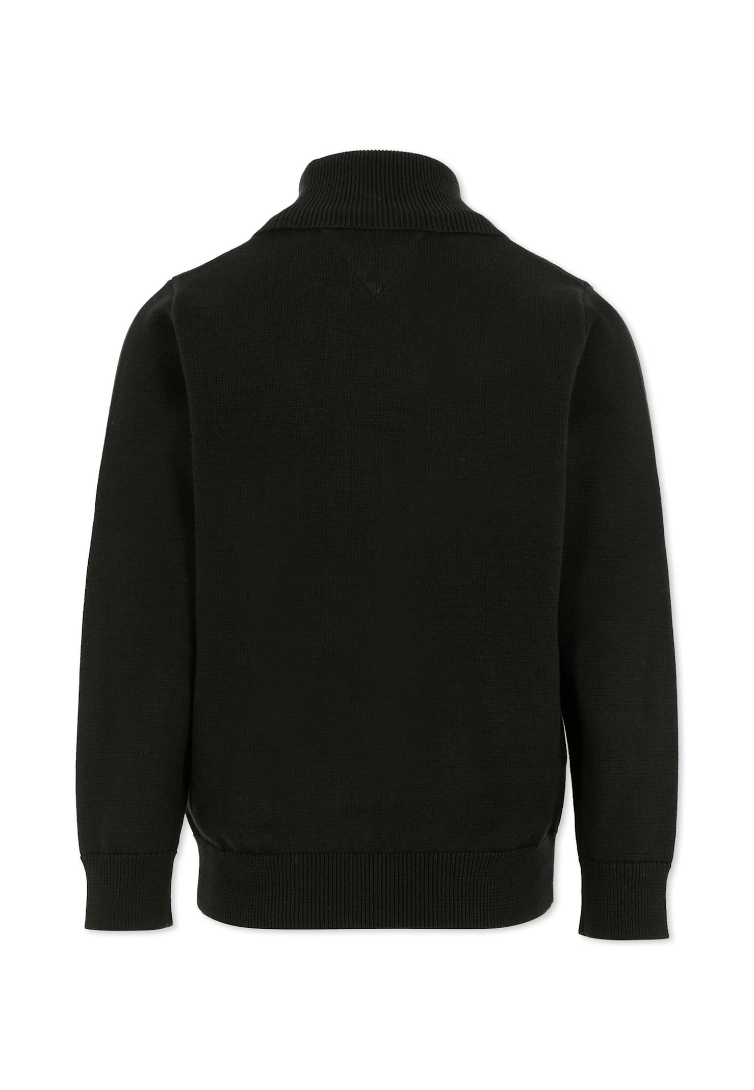 Tommy Hilfiger Black Turtleneck For Boy With Flag In Black