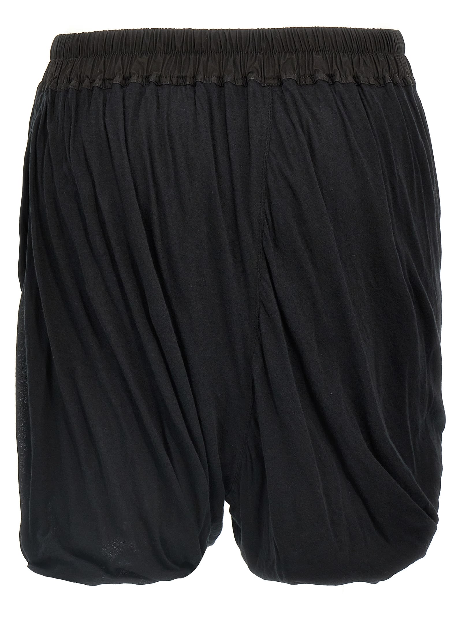Rick Owens Dbl Long Boxers Bermuda And Short Black In Black