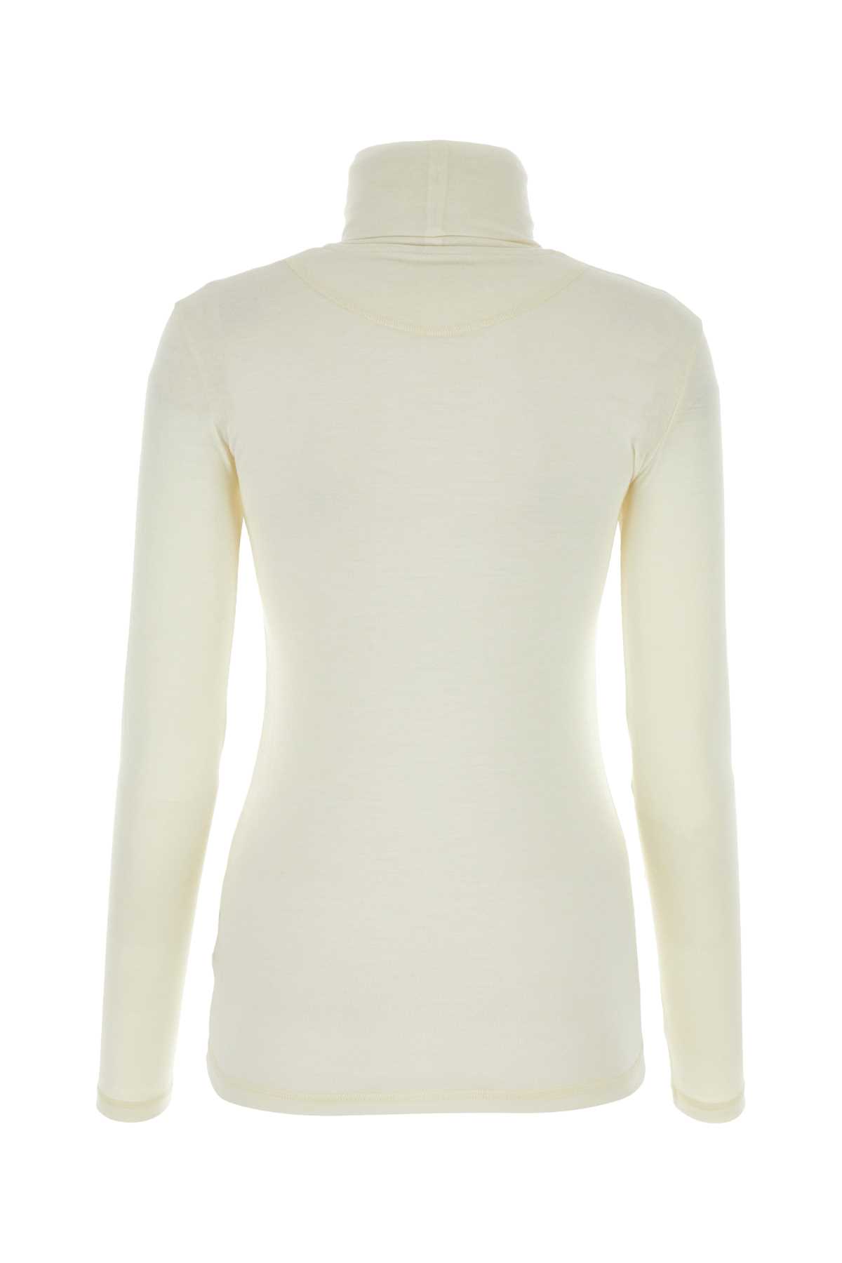 Shop Jil Sander Ivory Polyester Blend Sweater In 102