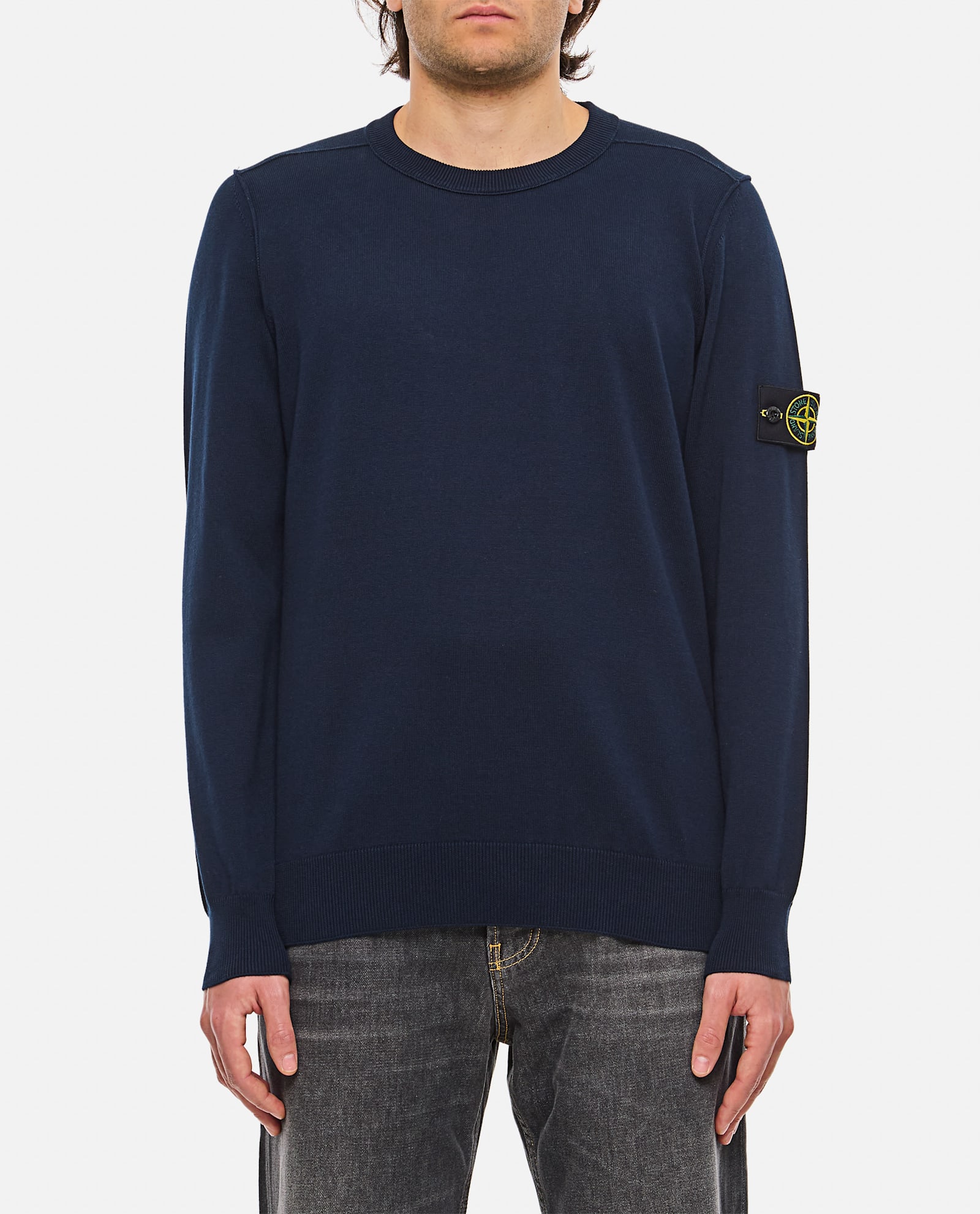 Cotton Pullover With Logo Badge