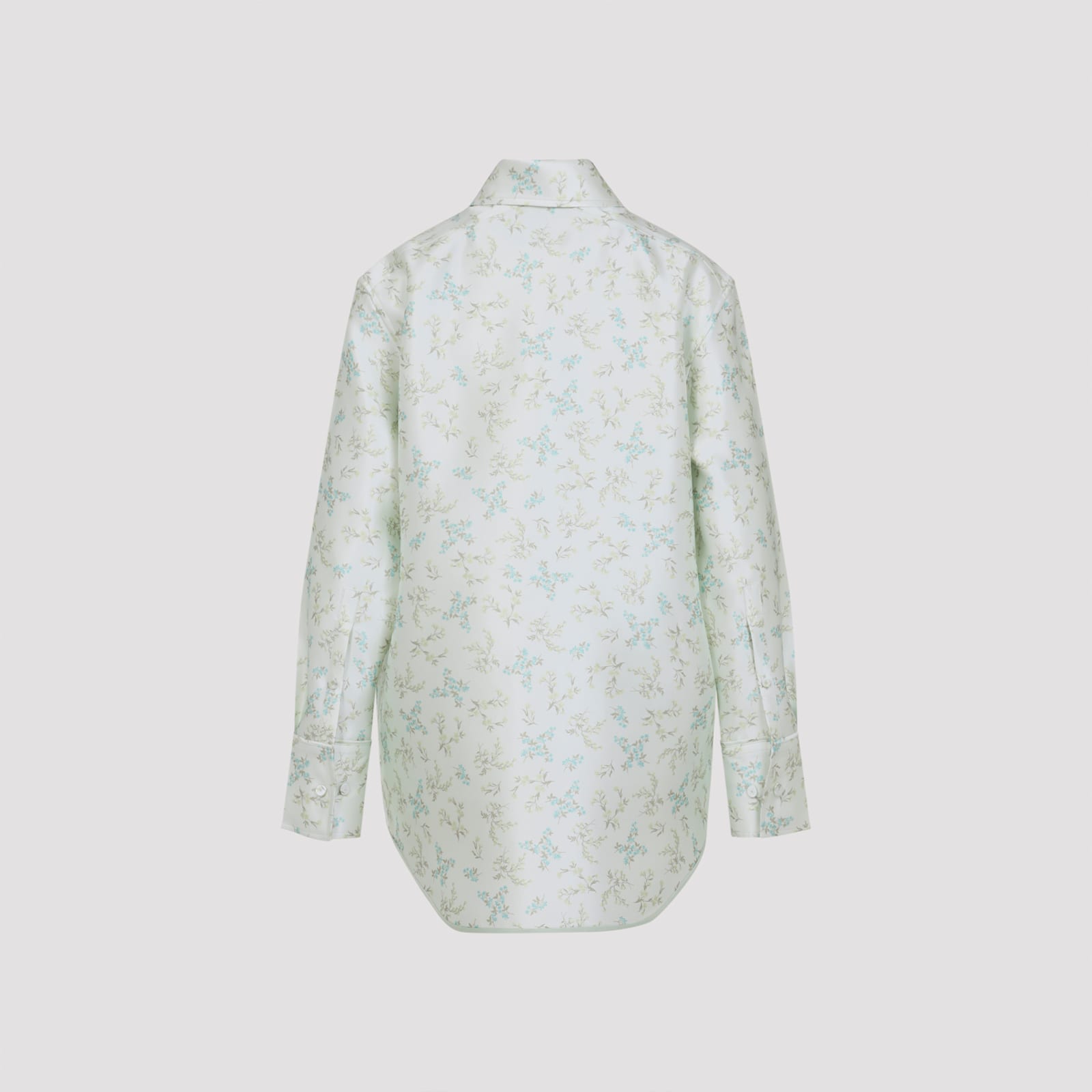 Jil Sander Floral Long Sleeve Shirt With Structured Collar In Multi