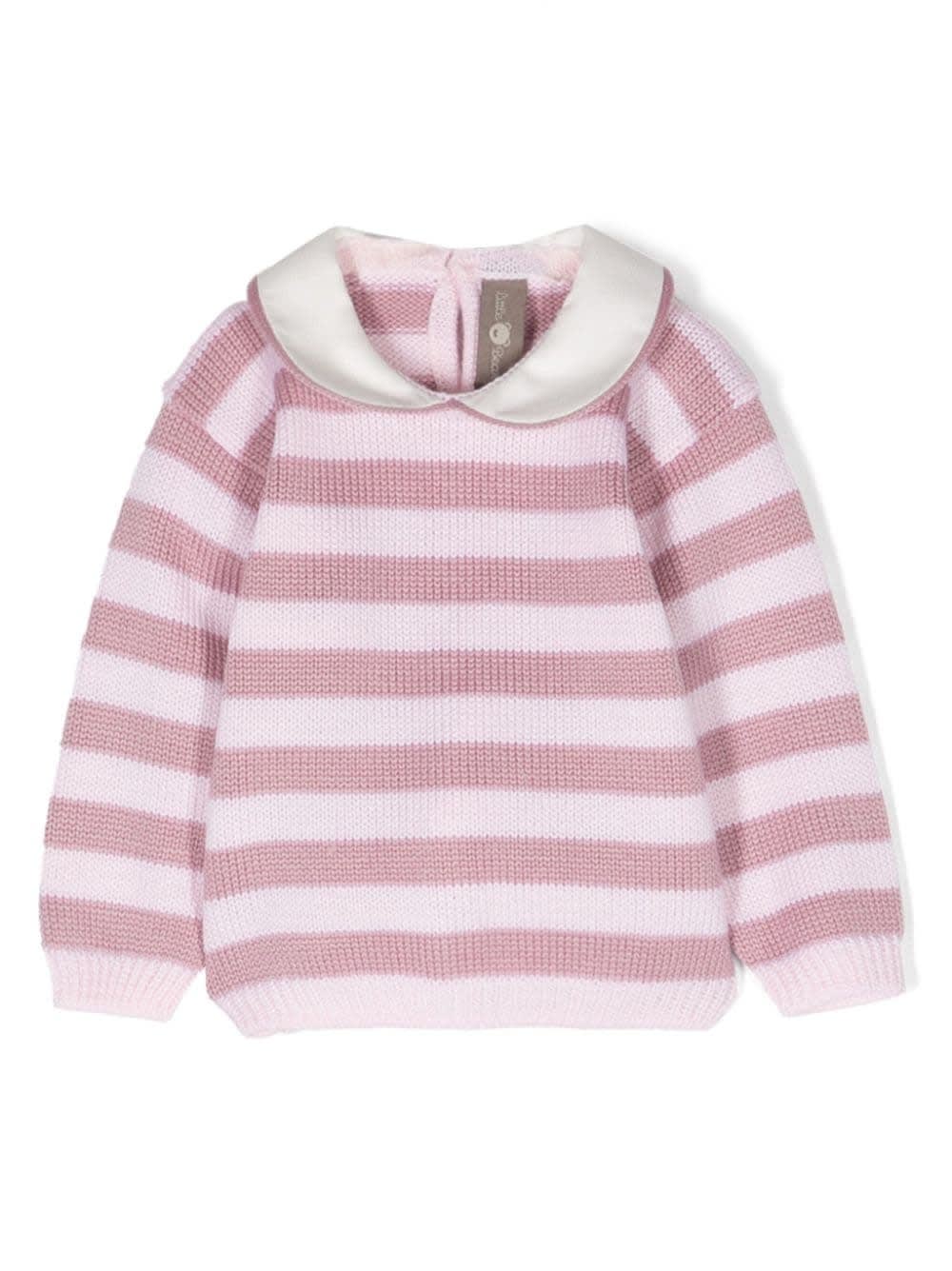 Shop Little Bear Striped Cardigan In Pink