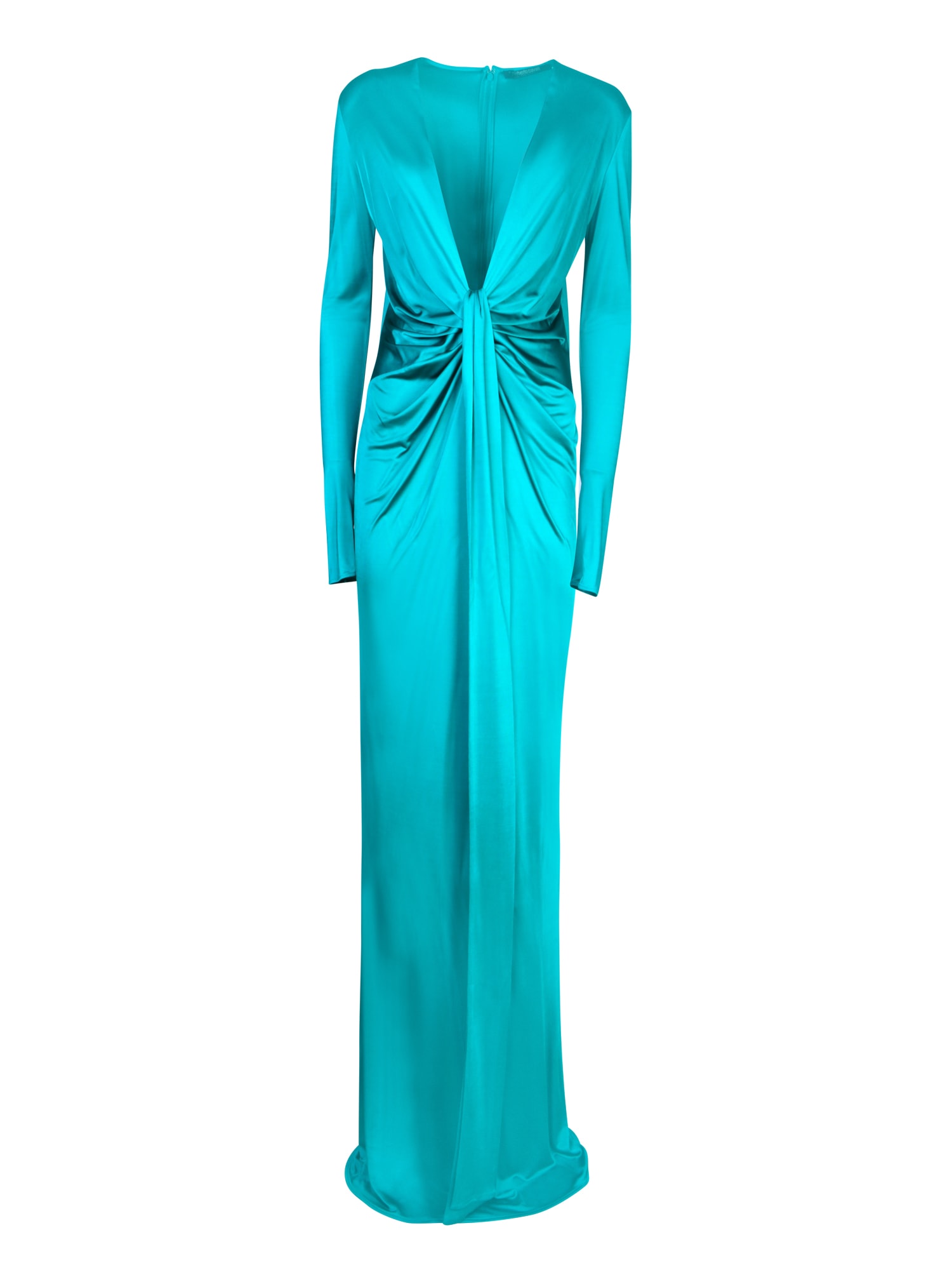 Shop Roberto Cavalli Long Peacock Dress In Blue