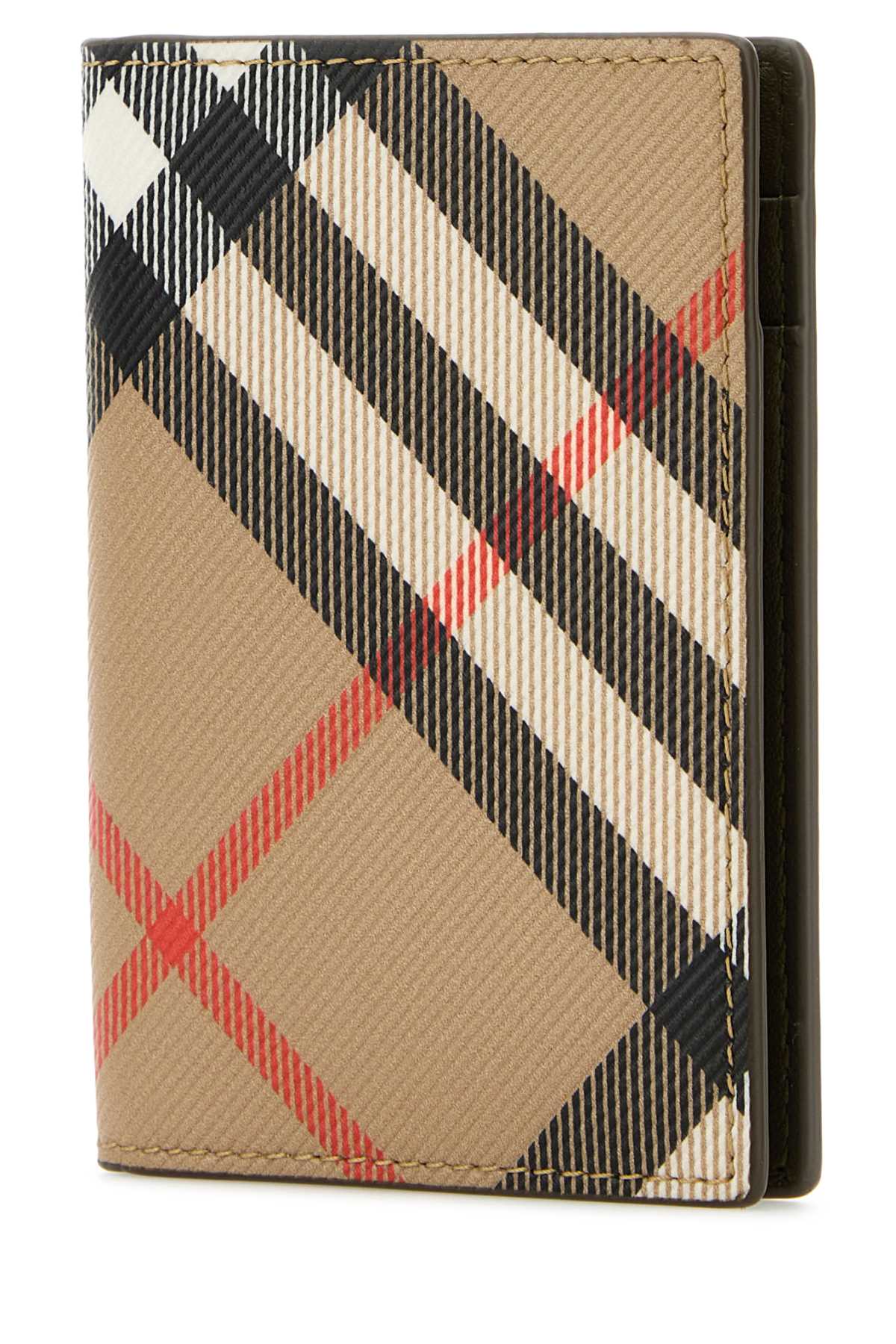 Shop Burberry Printed E-canvas Card Holder In Sand