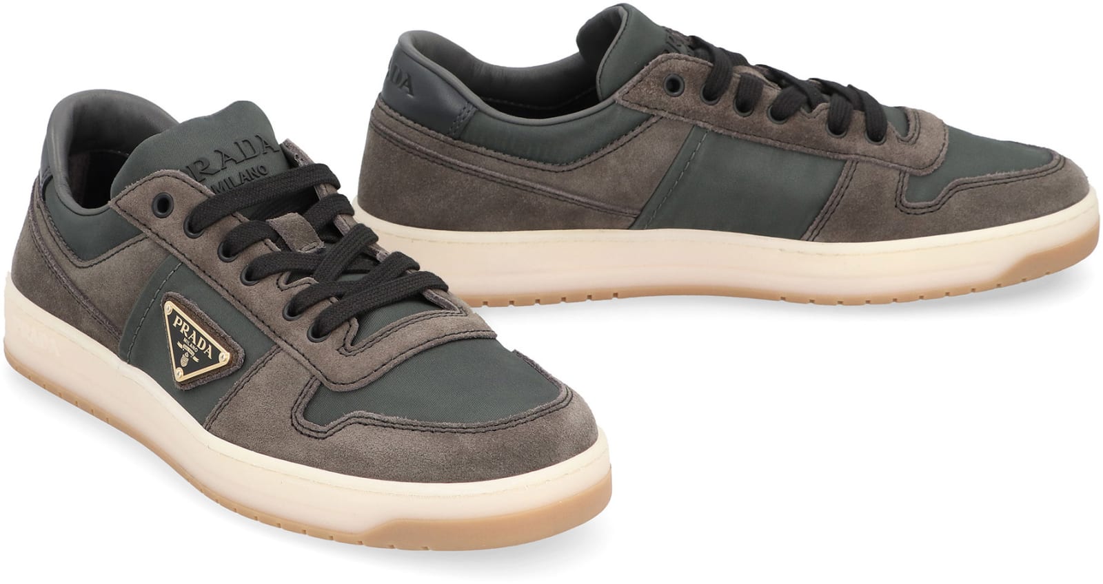 Shop Prada Downtown Re-nylon Low-top Sneakers In Green