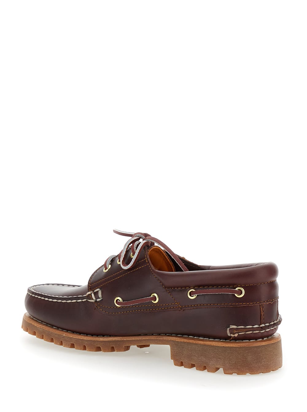 Timberland 'authentic' Brown Loafers With Embossed Logo On The Side In Brown