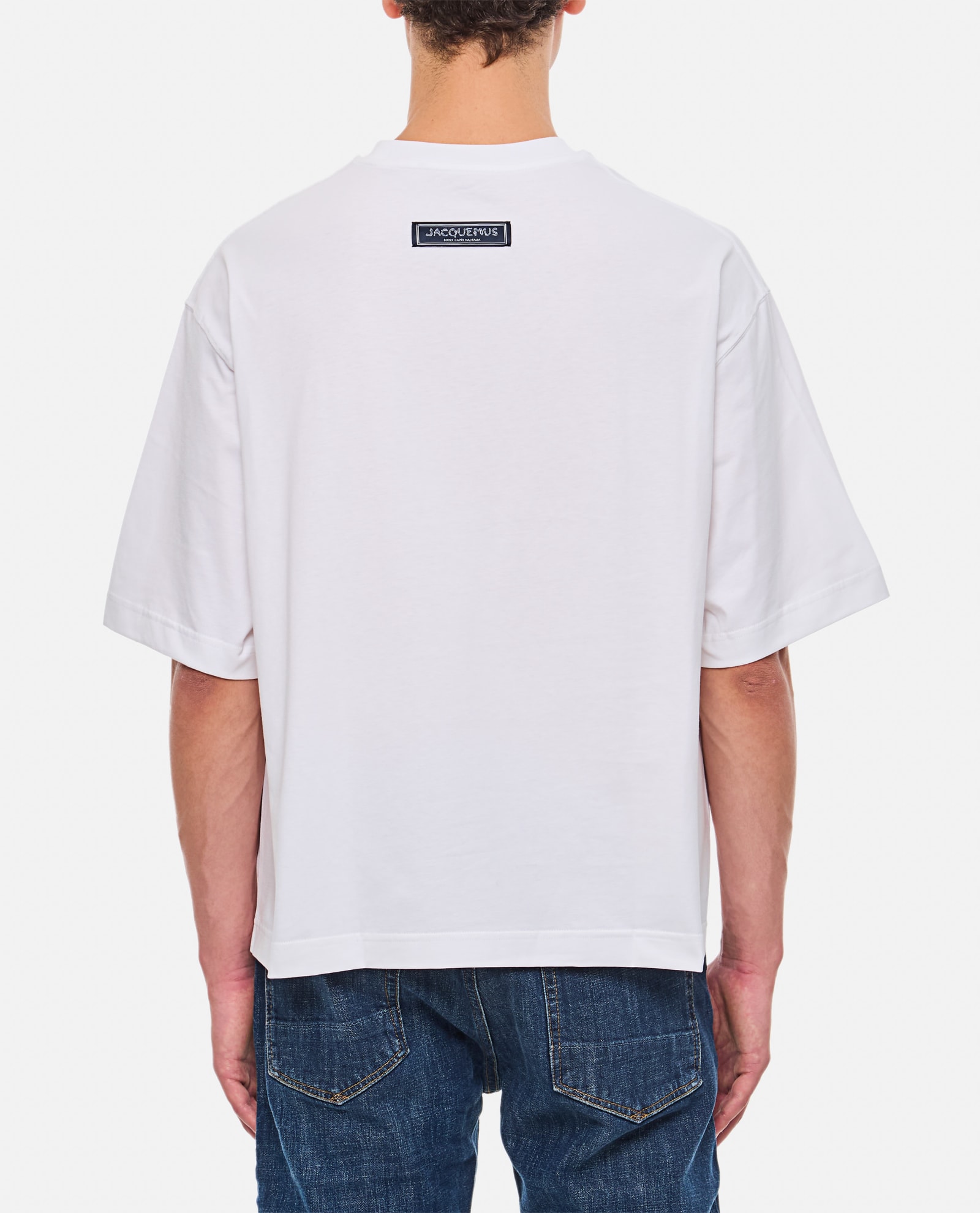 Shop Jacquemus Printed Cotton T-shirt In White