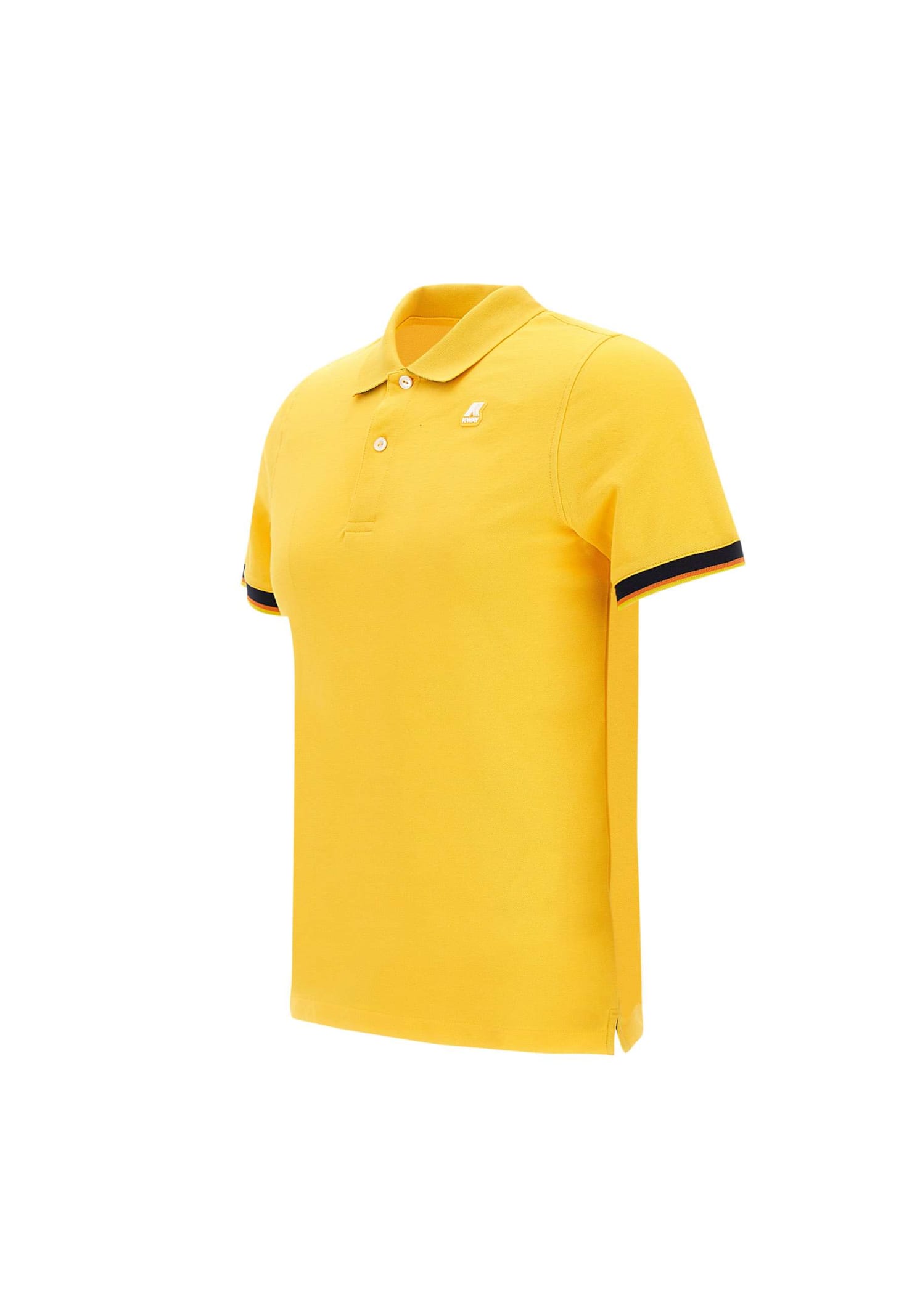 Shop K-way Vincent Cotton Polo Shirt In Yellow Sunstruck