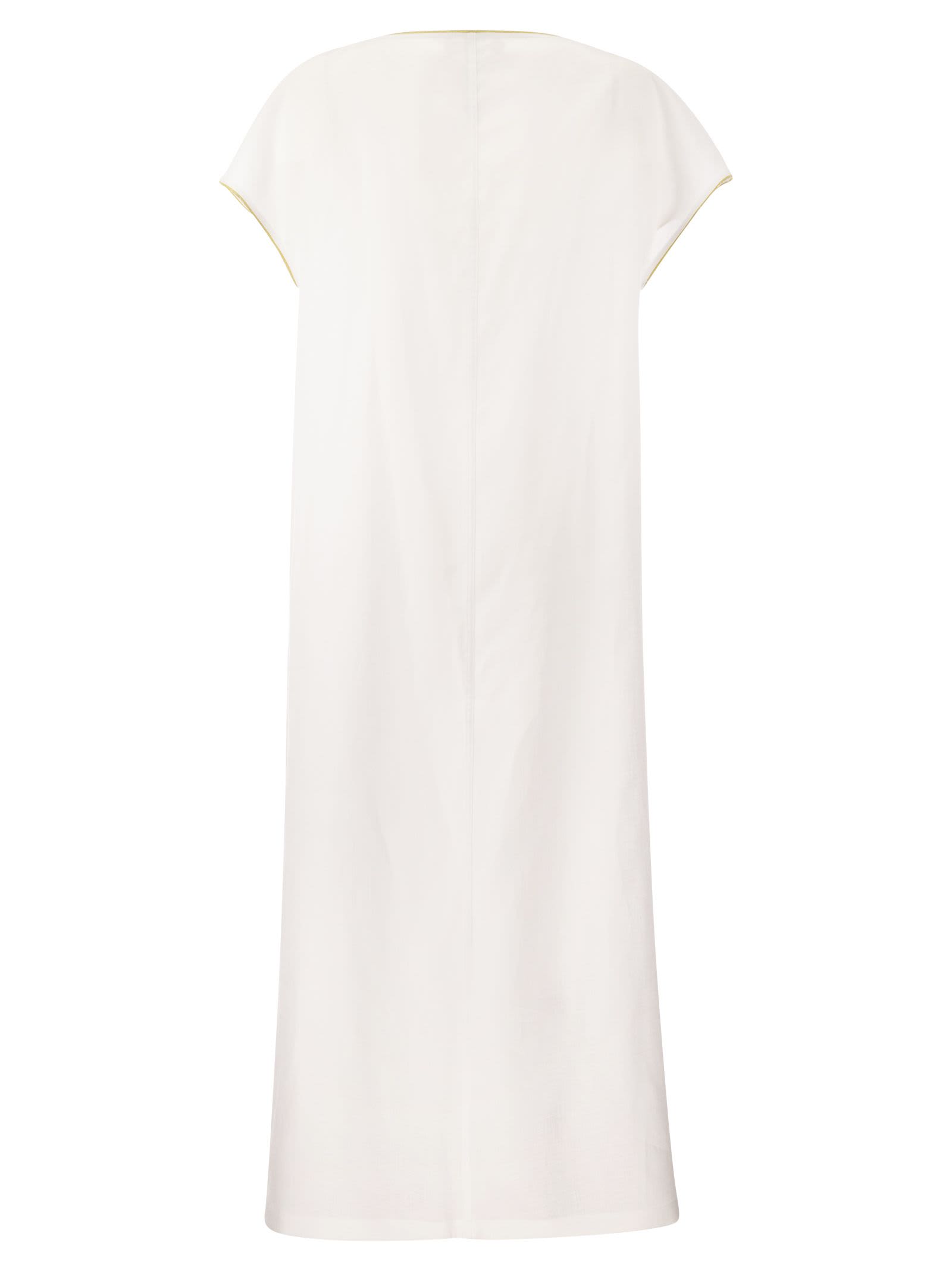 Shop Fabiana Filippi Linen V-neck Dress In White