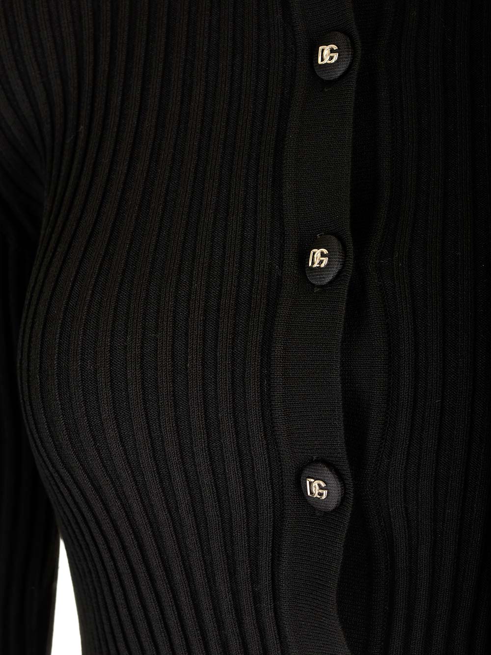 Shop Dolce & Gabbana Stretch Knit Cardigan In Nero