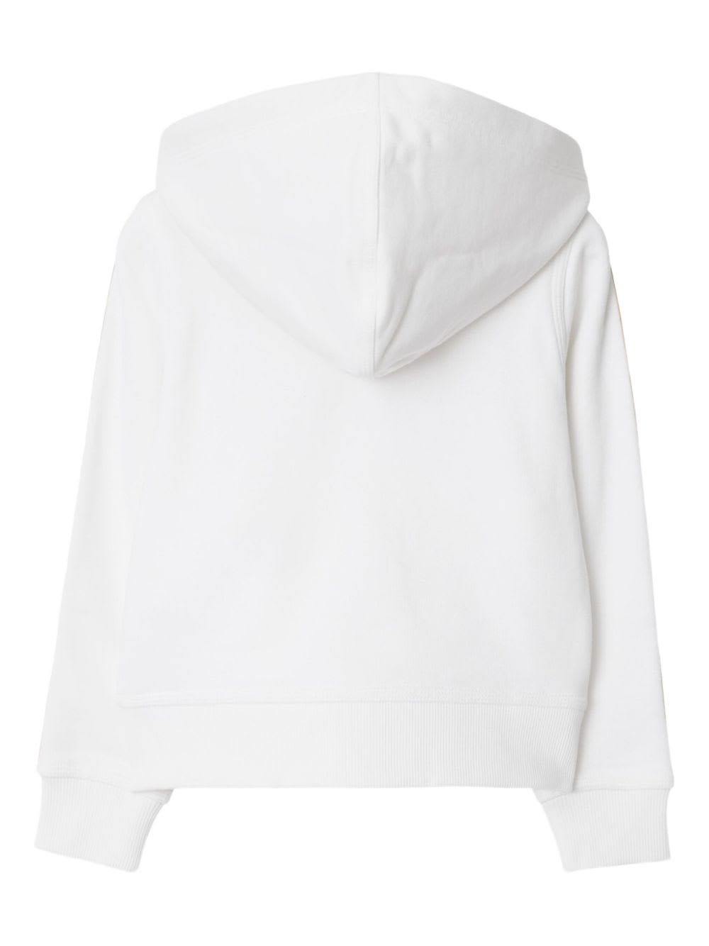 Burberry Kids Hooded Cotton Sweatshirt In White