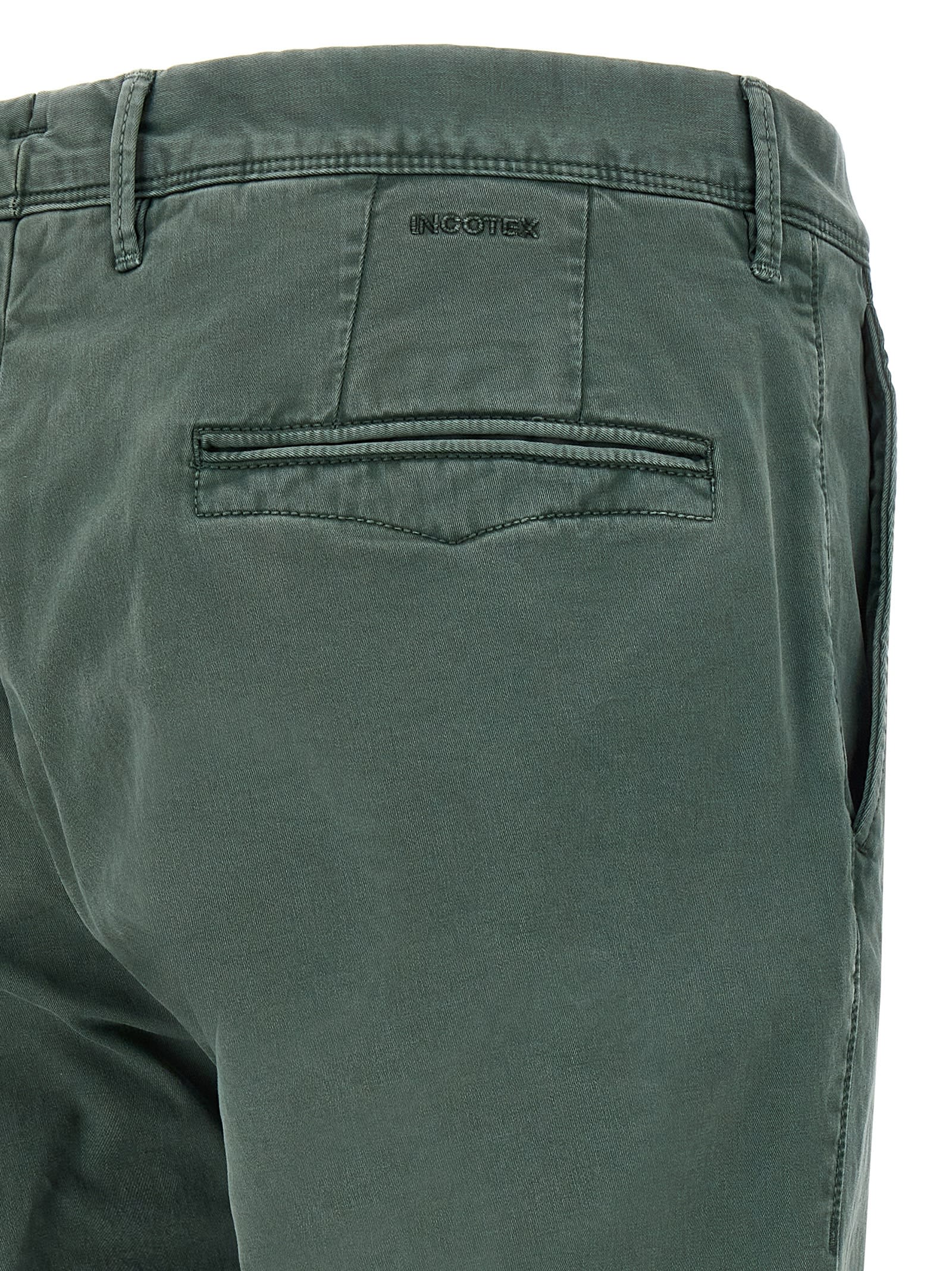 Incotex Panama Cotton Pants In Green