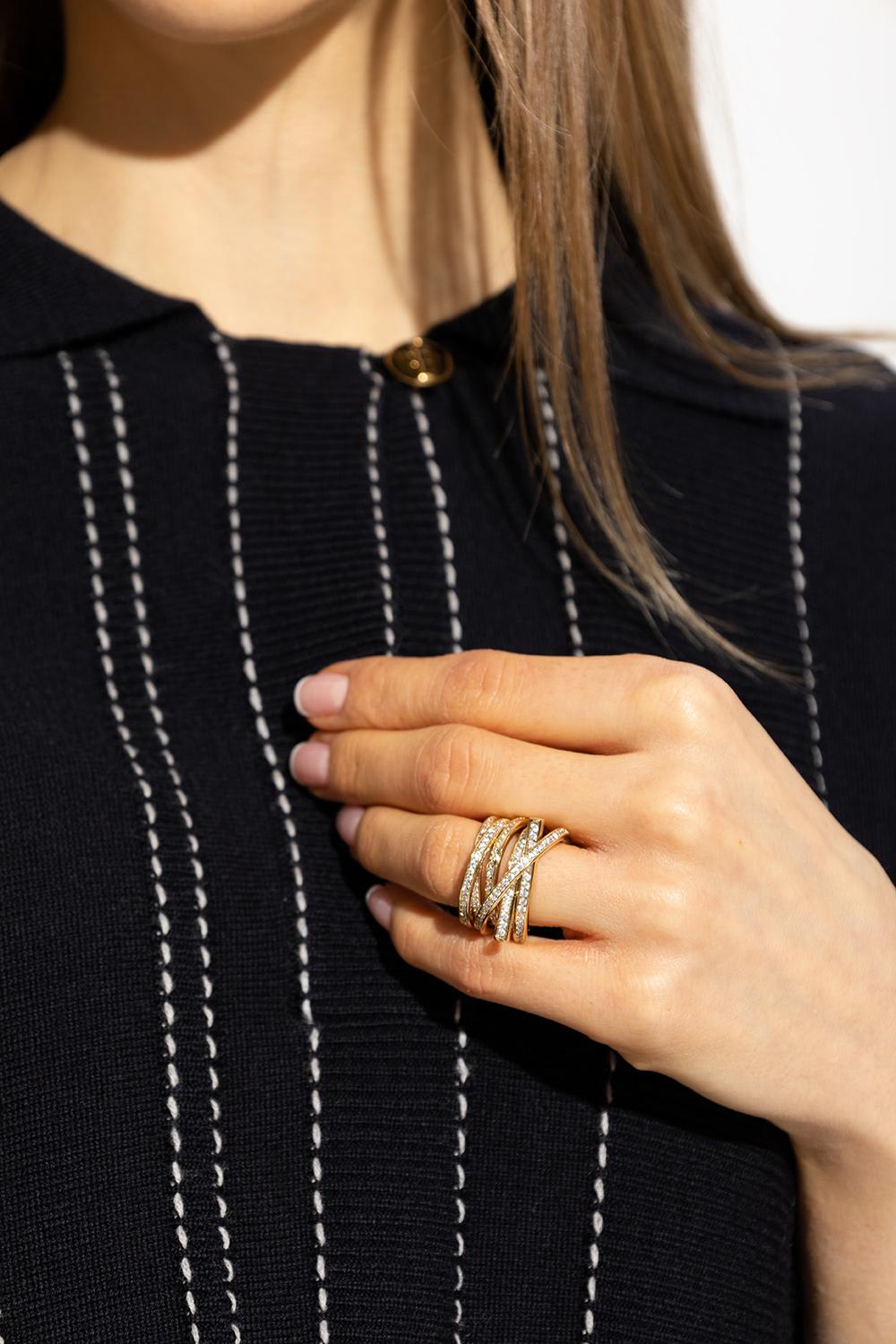 Ferragamo Crystal-embellished Ring In Gold