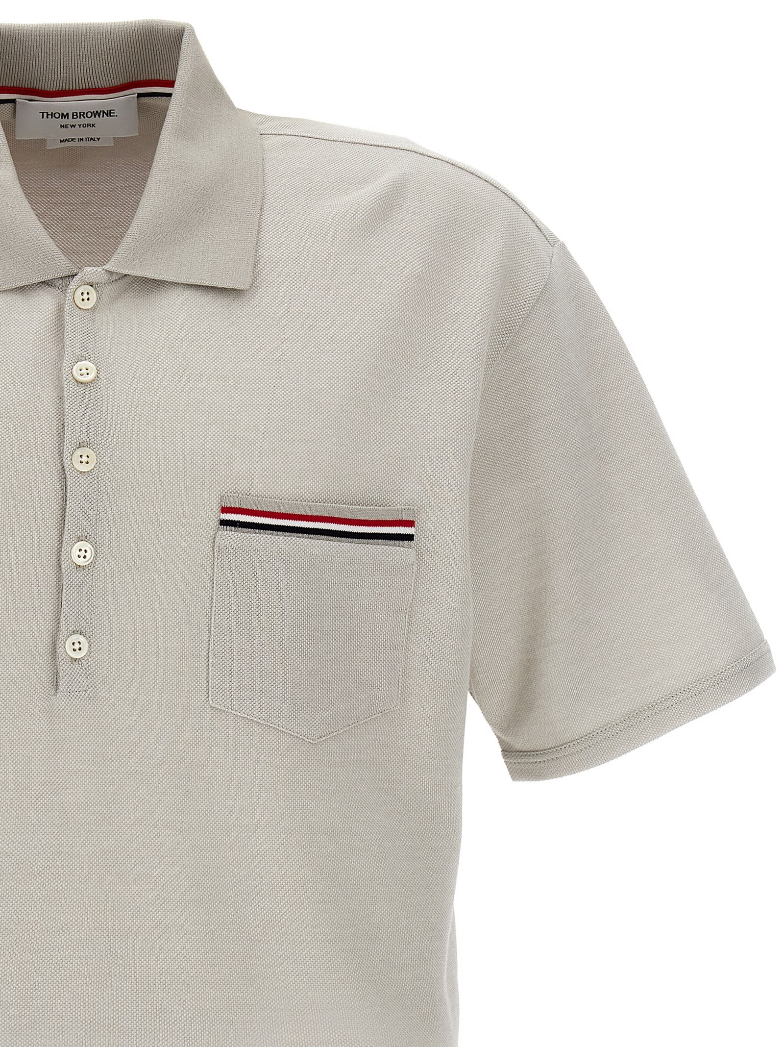 Shop Thom Browne Rwb Polo Shirt In White