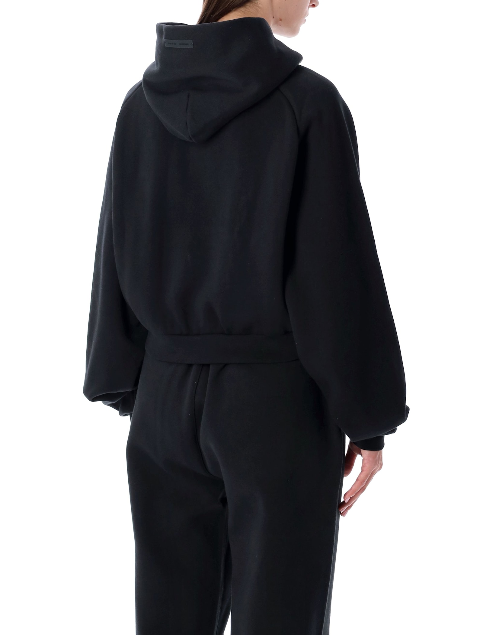 Fear Of God Fleece Raglan Crewneck Sweatshirt In Black