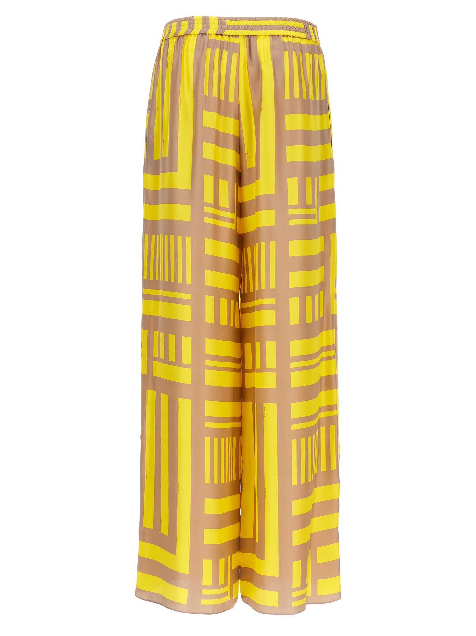 Shop Fendi Labyrinth Pants In Yellow