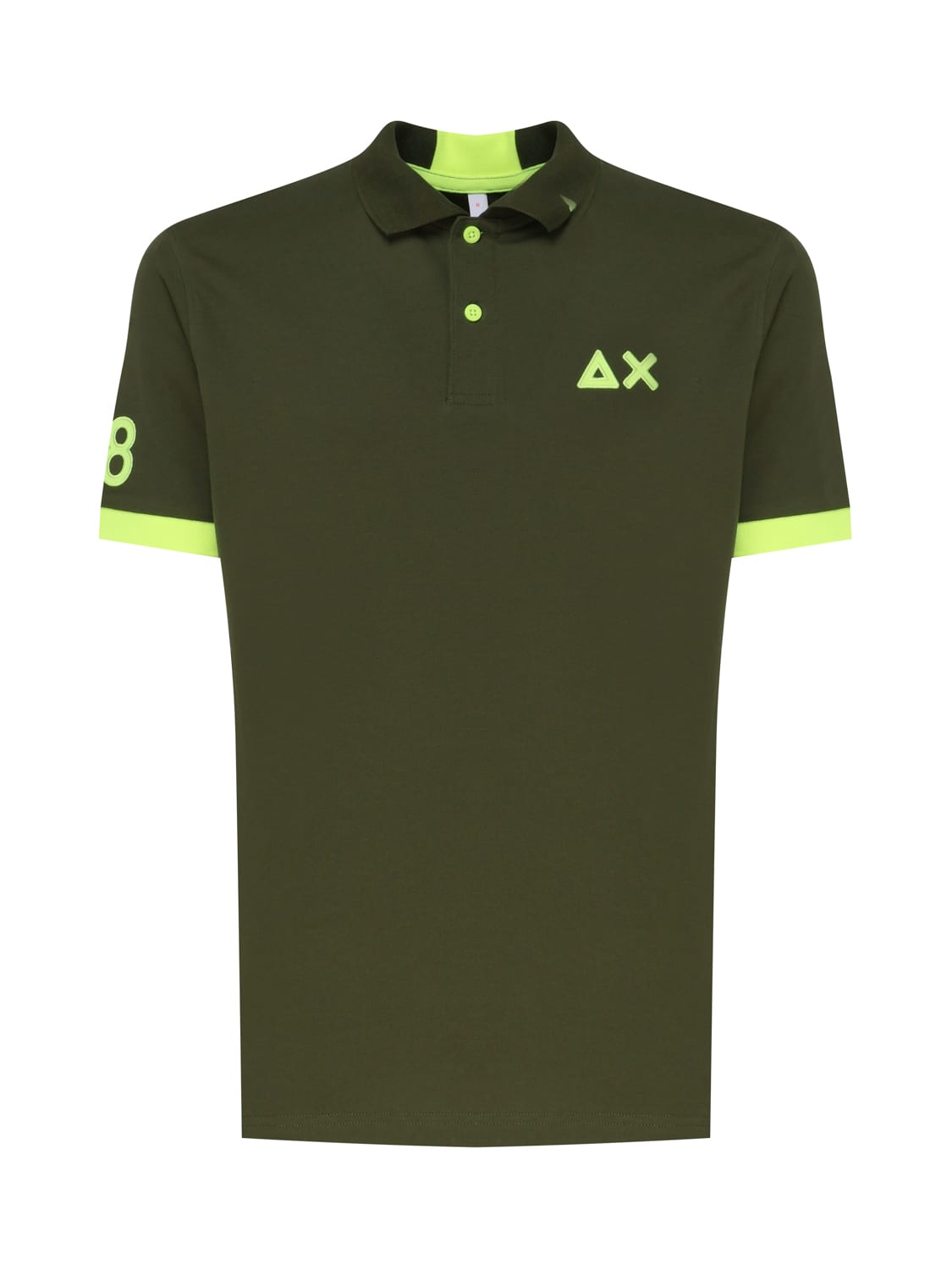 Sun 68 Polo T-shirt With Front Logo In Green