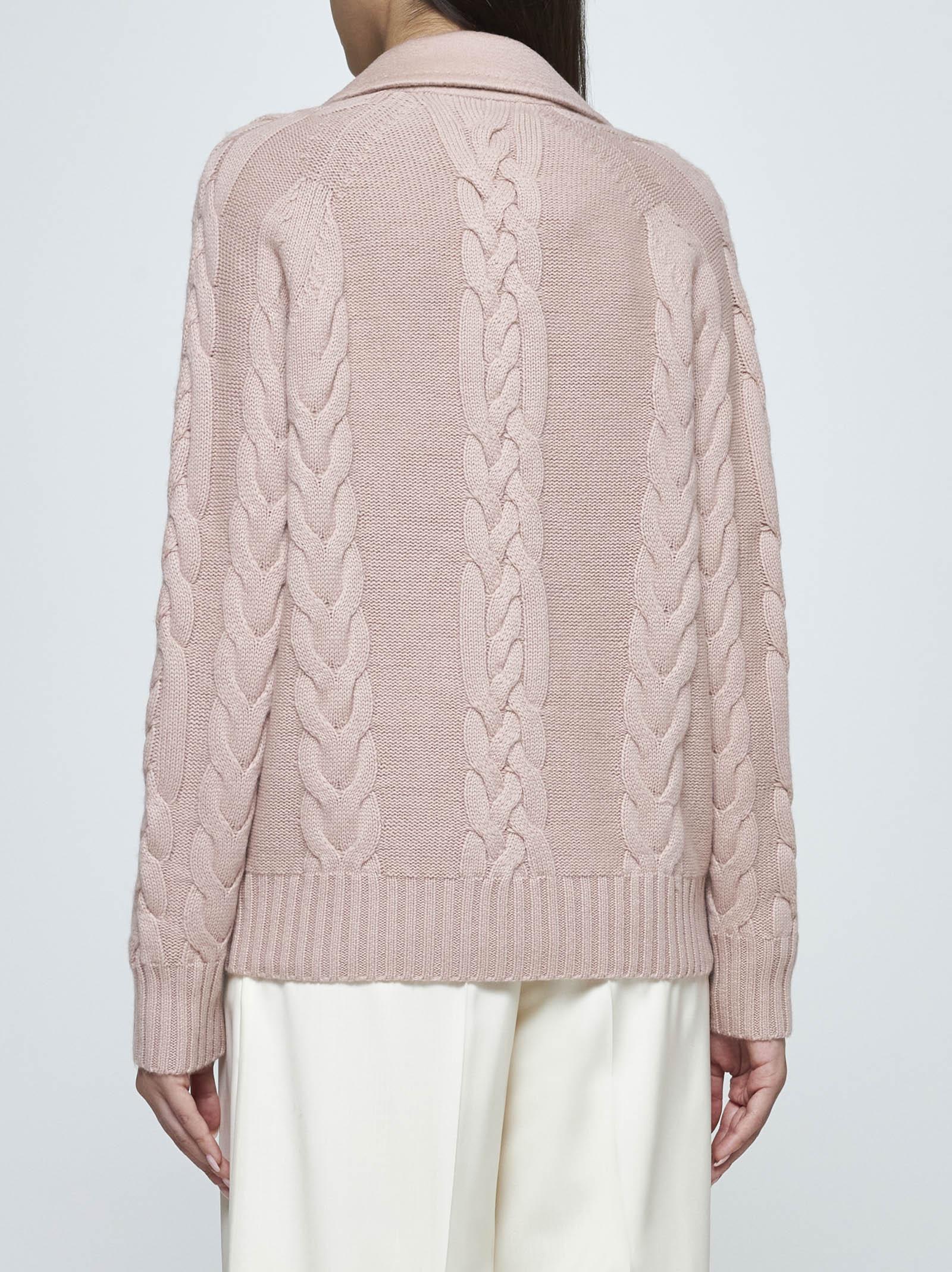 Shop Max Mara Micio Wool And Cashmere Peacoat In Pink