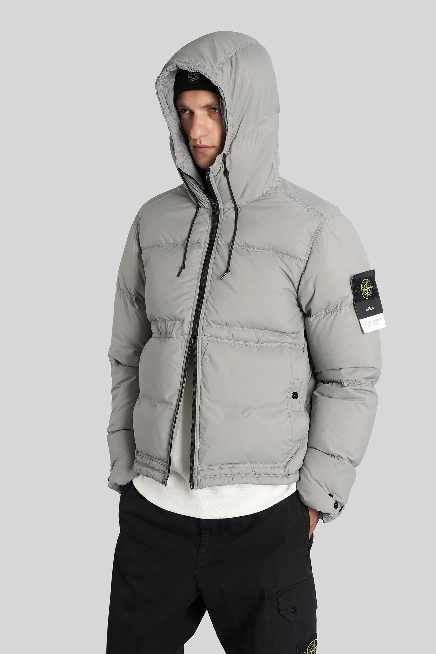 Stone Island Puffer In Grey Polyamide In Gray