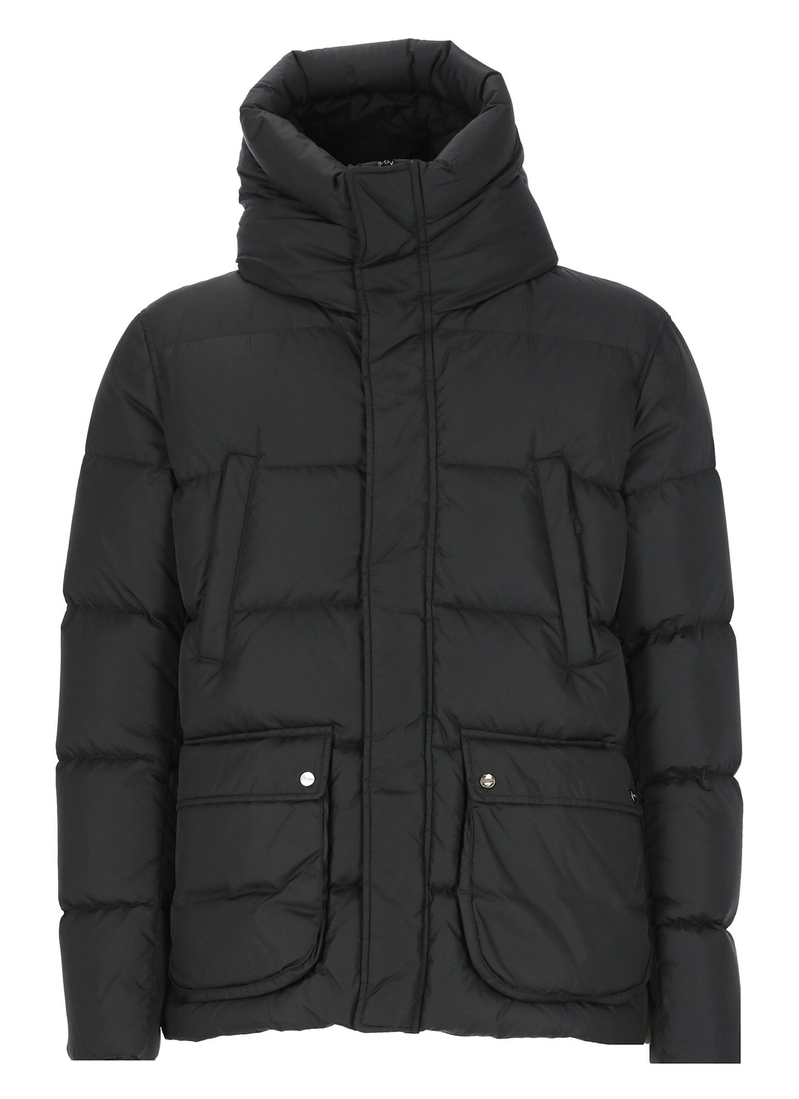 Shop Herno Quilted Down Jacket In Black