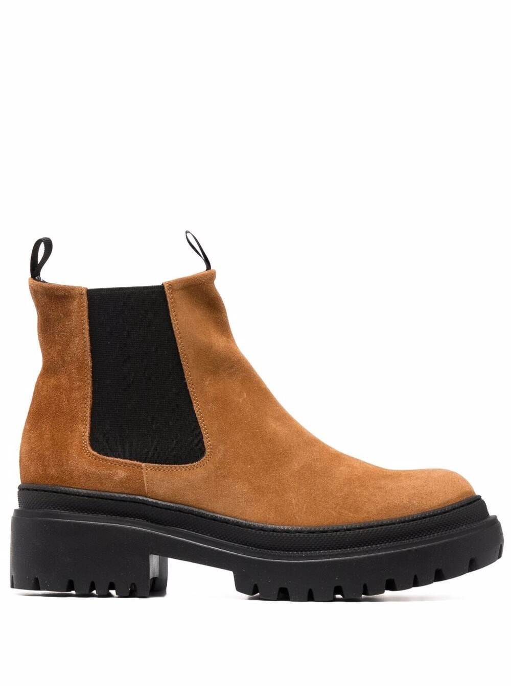 Pollini Camel-colored Suede Ankle Boots