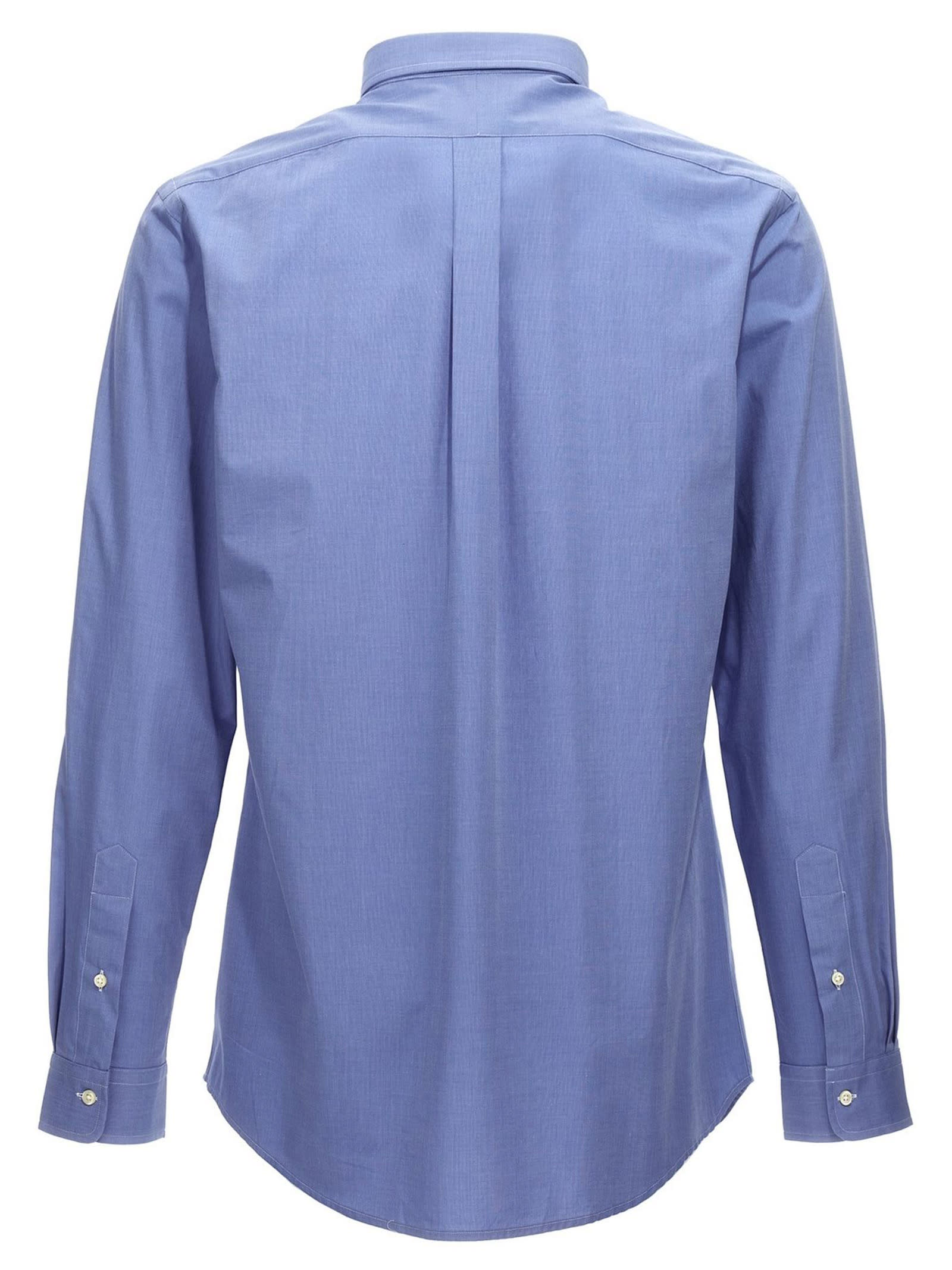 Shop Ralph Lauren Light Blue Stretch-cotton Shirt