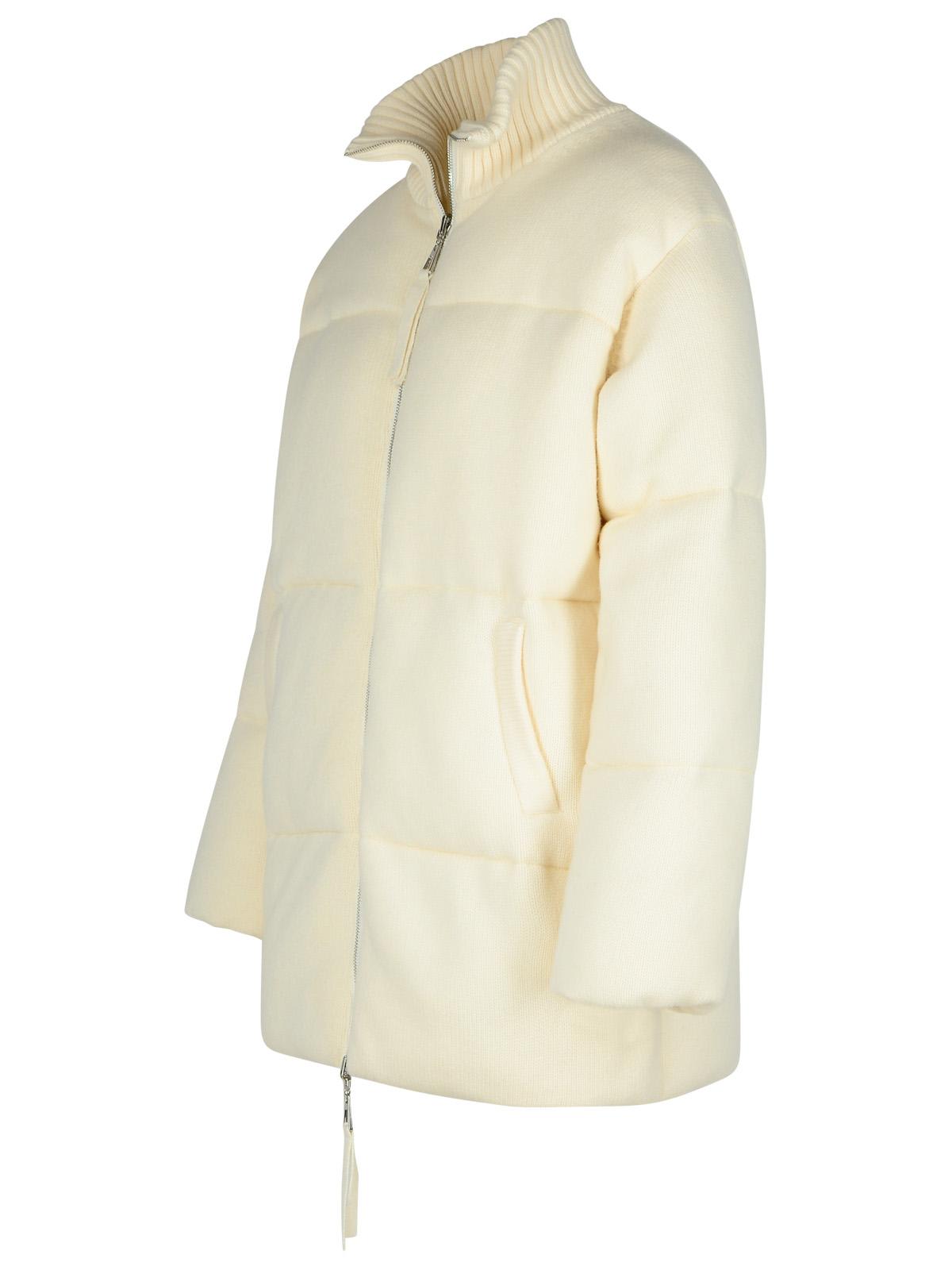 Shop P.a.r.o.s.h Last Cream Wool Blend Down Jacket