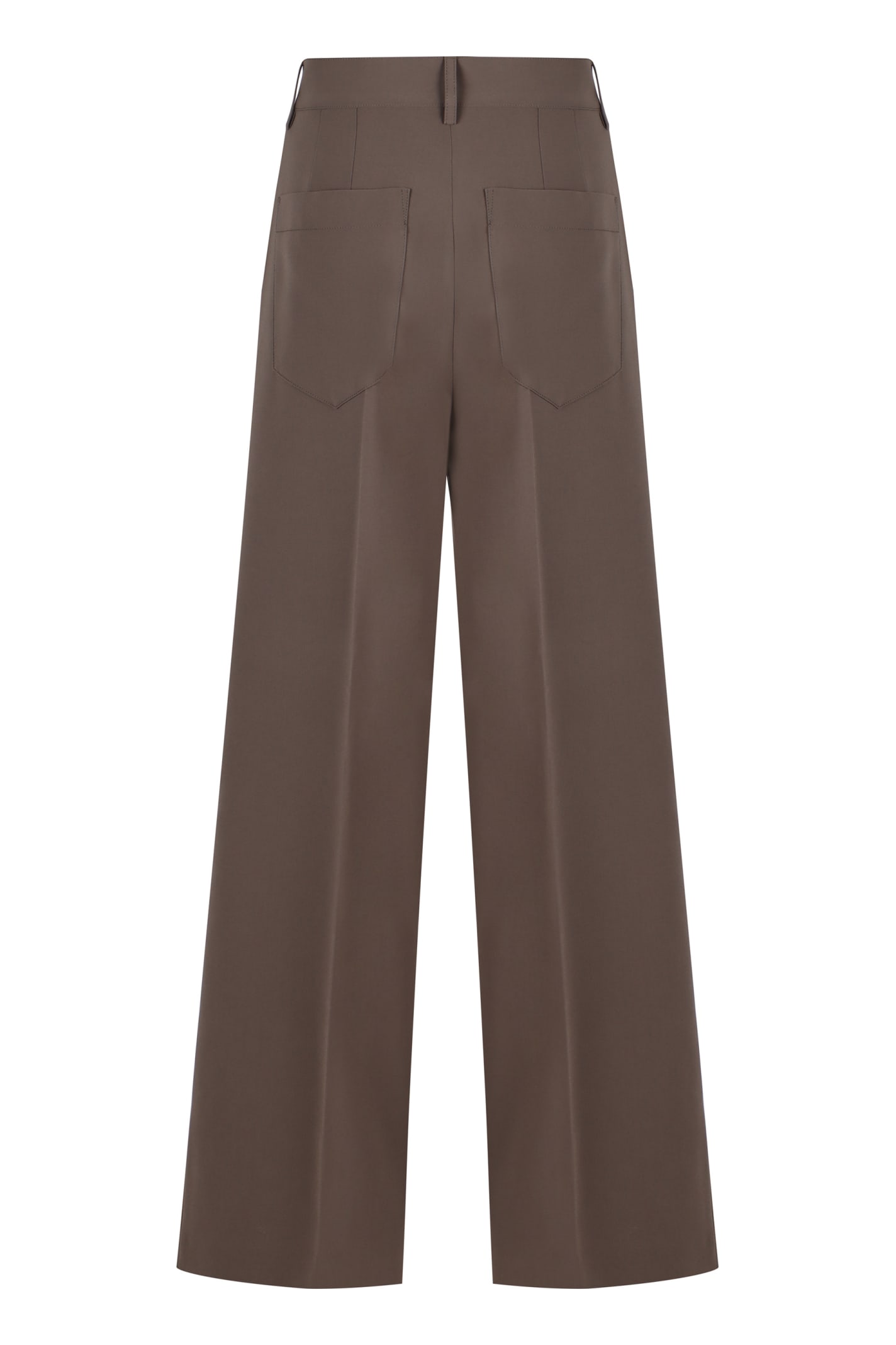 Philosophy Di Lorenzo Serafini High-waist Wide-leg Trousers In Mud