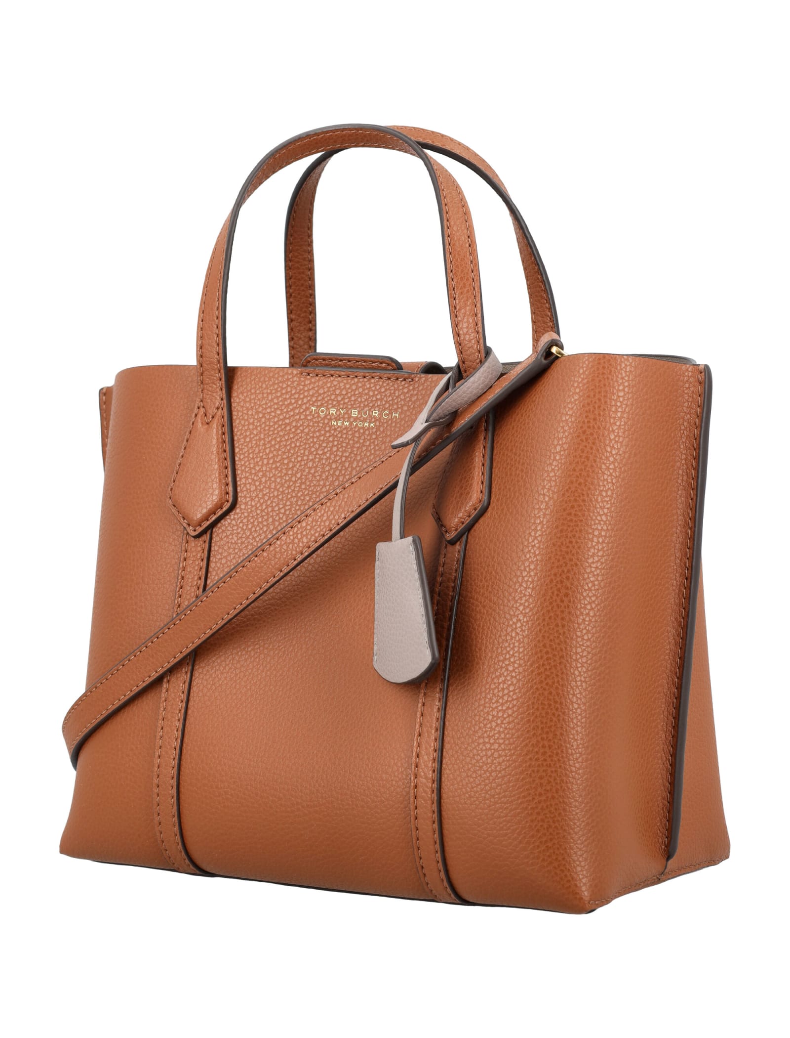 Shop Tory Burch Perry Small Tote Bag In Light Umber