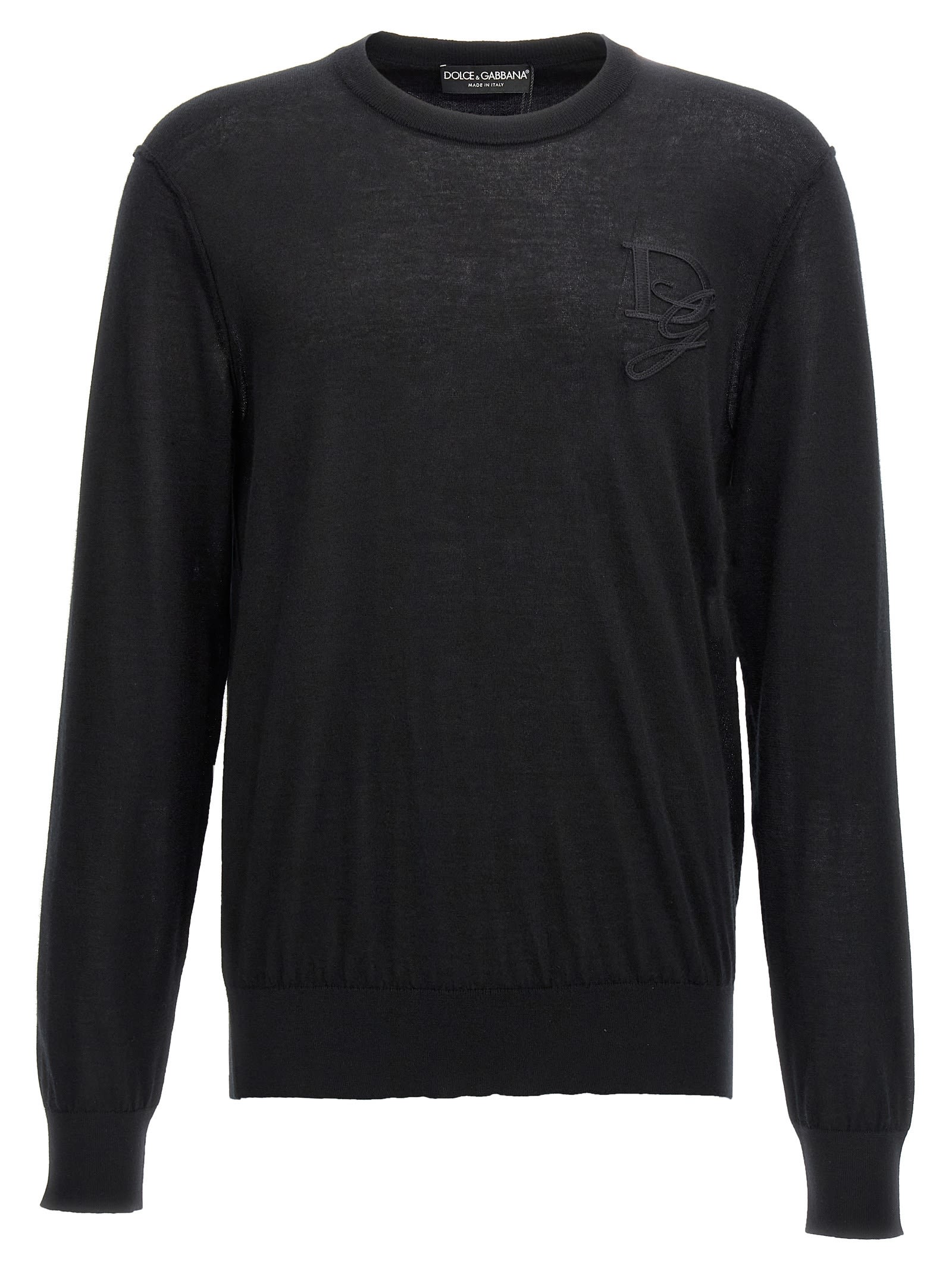 Shop Dolce & Gabbana Logo Embroidery Sweater In Black