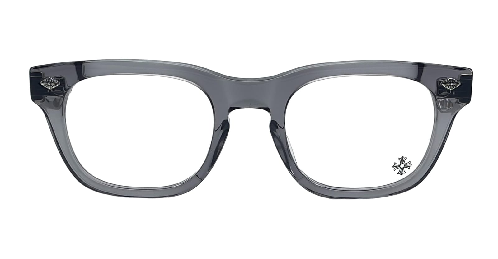 Shop Chrome Hearts Baggins - Graphite / Crystal Rx Glasses In Grey Crystal