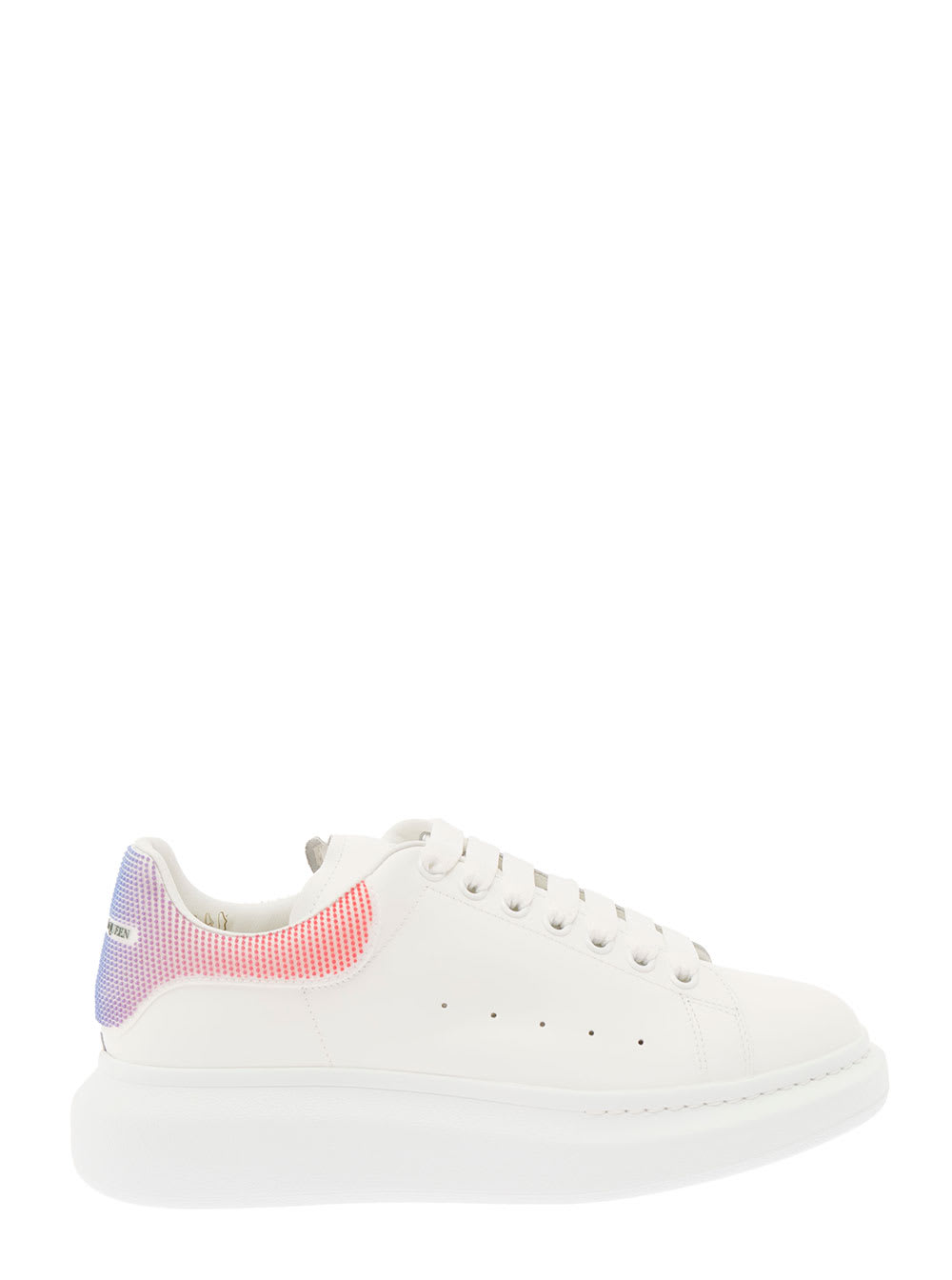 Alexander McQueen Oversize White Leather Sneakers With Micro Polka Dot Detail Alexander Mcqueen Man