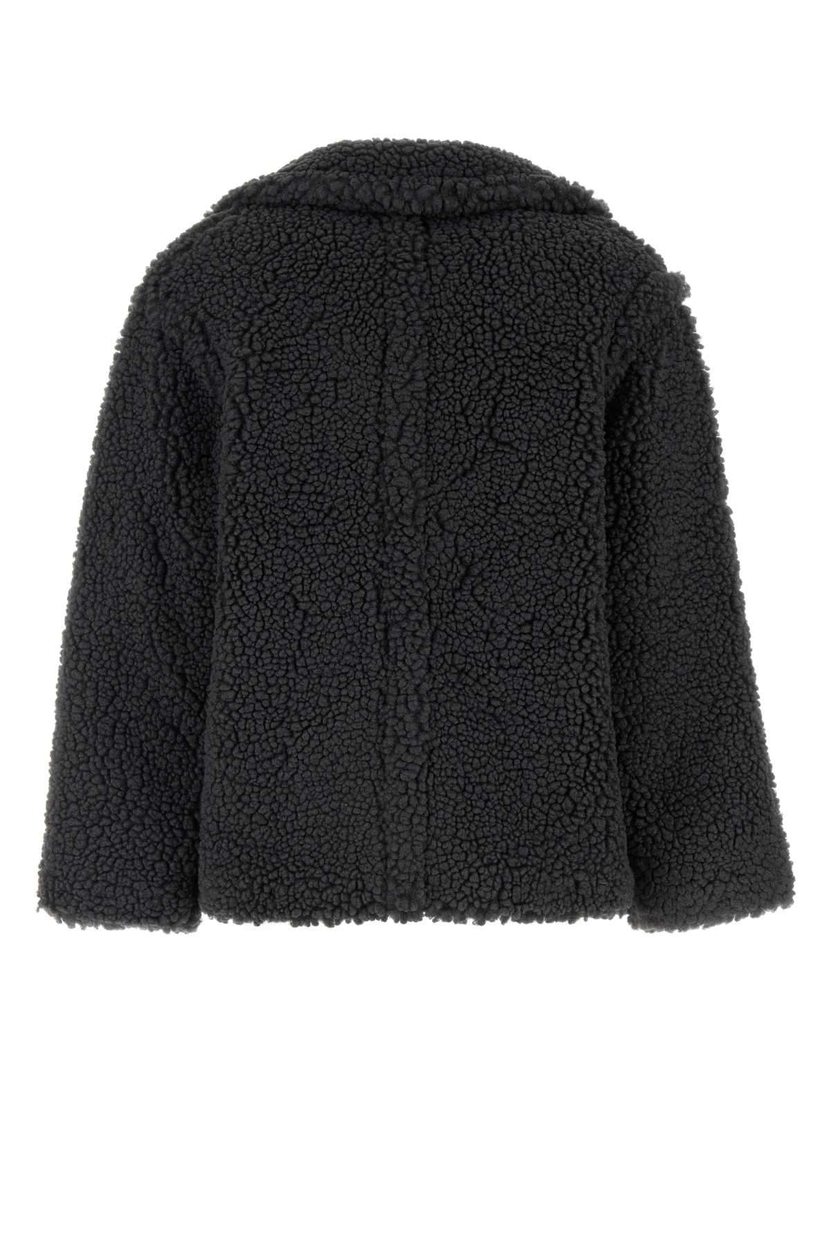 Shop Ugg Charcoal Teddy Gertrude Coat In Ink