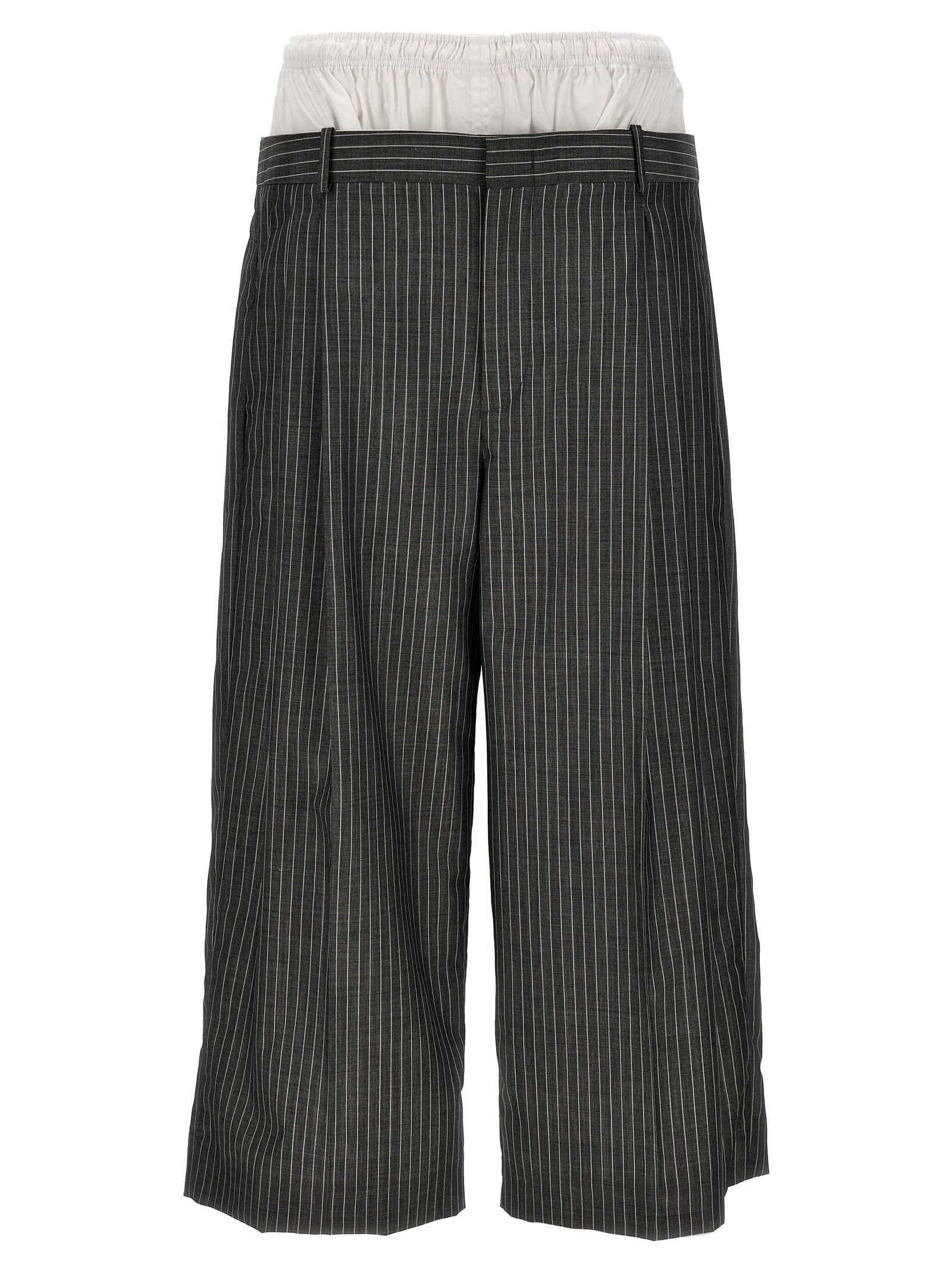 Shop Hed Mayner Cool Wool Trousers In Gray