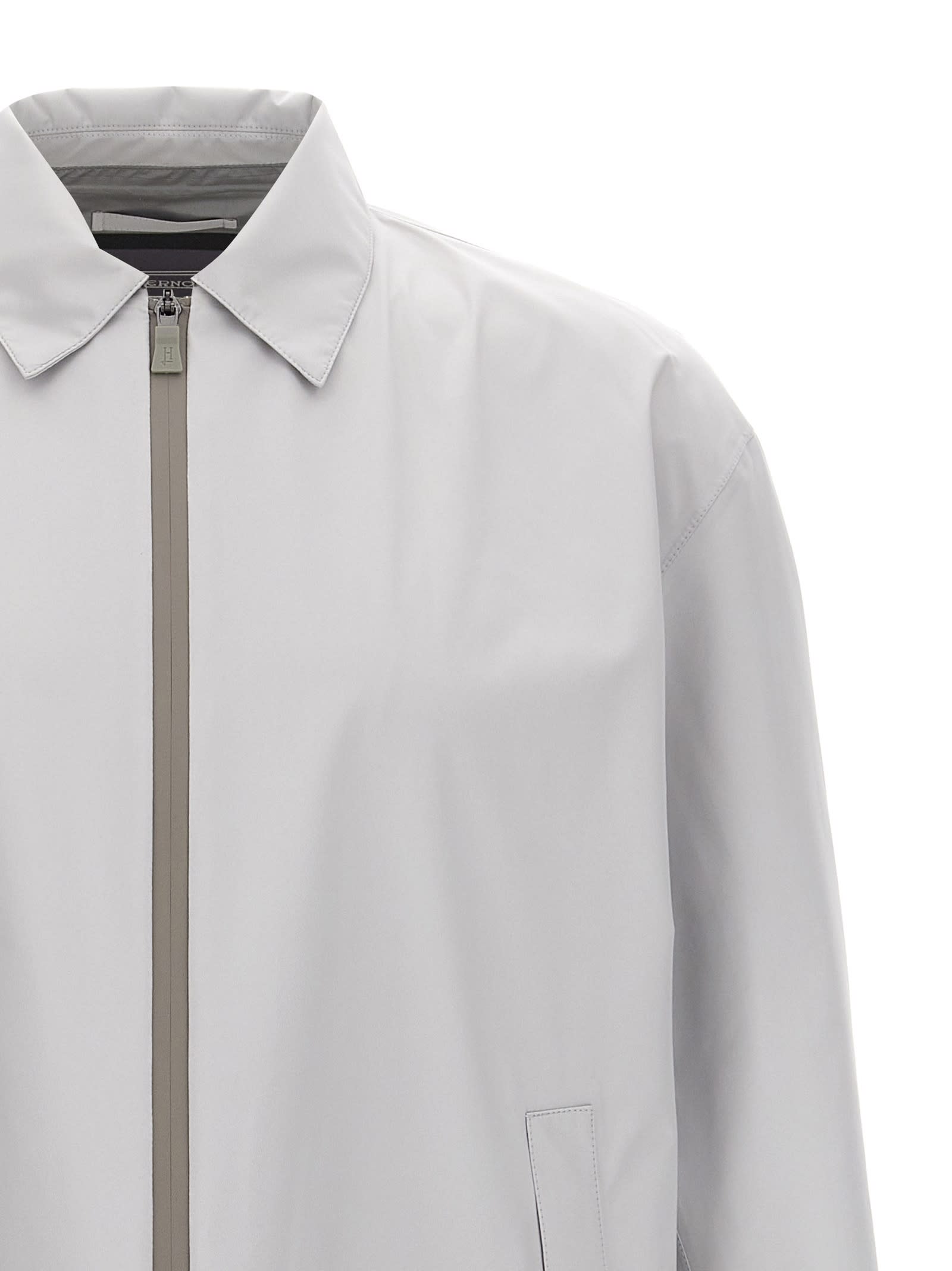 Herno Long-sleeved Casual Jacket In Light Grey