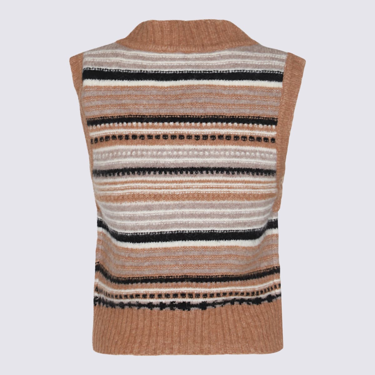 Shop Ganni Brown Wool Knitwear