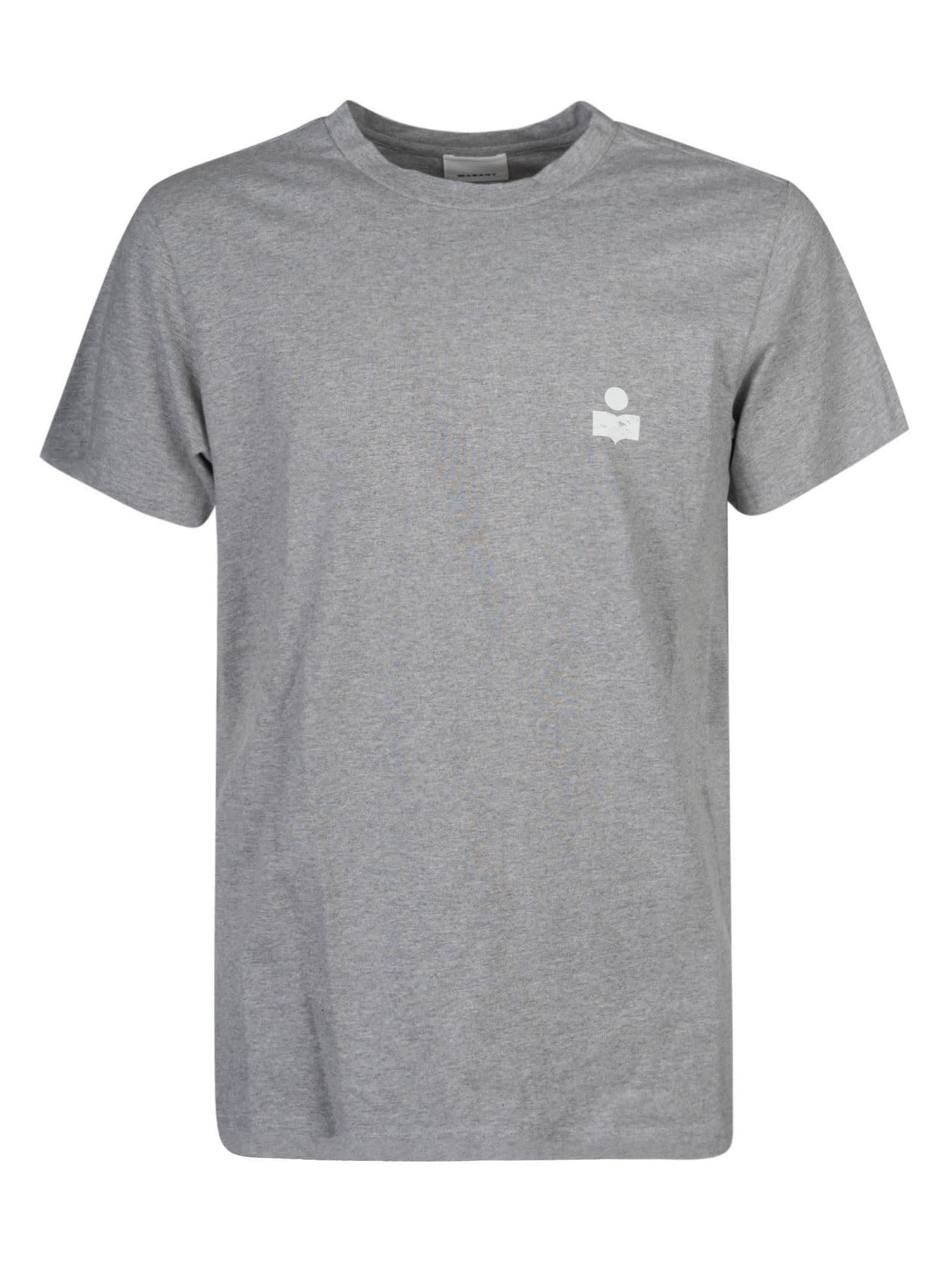 Shop Isabel Marant Zafferh T-shirt In Ecru/grey