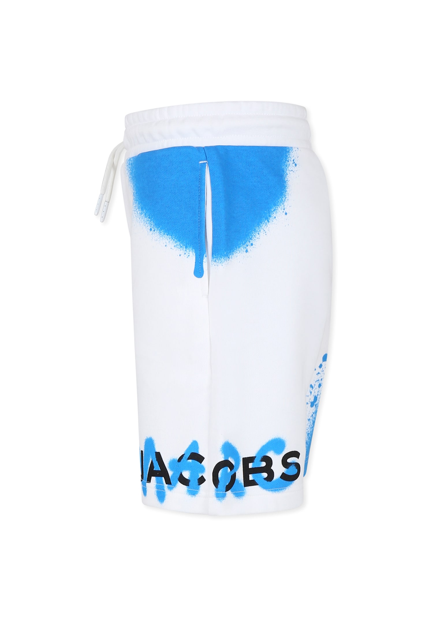 Marc Jacobs Teen Boys White Cotton Spray Paint Shorts In White