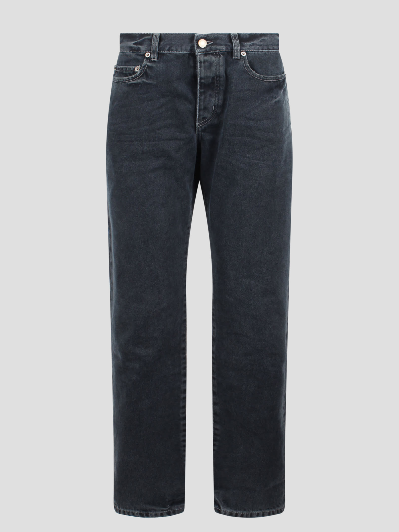 Shop Saint Laurent Dark Blue Black Denim Slim Fit Jeans