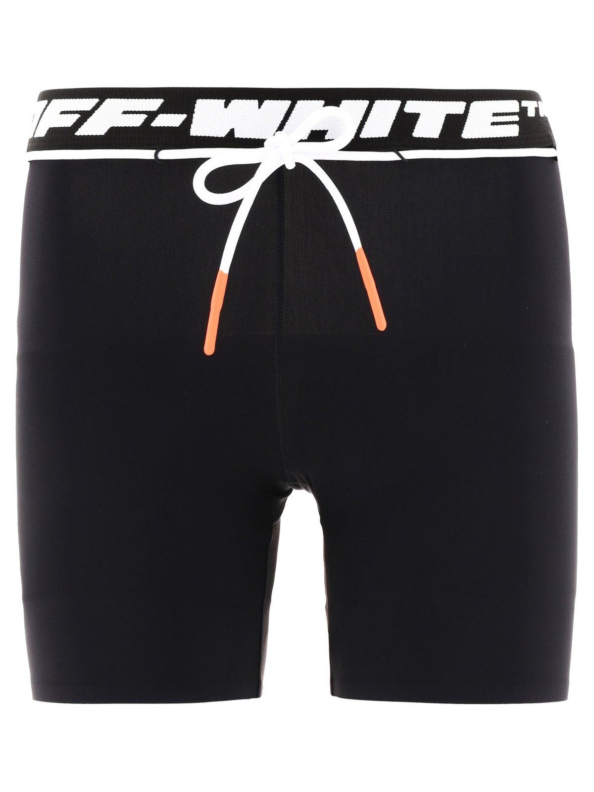 Off-White Logo Wasitband Drawstring Shorts