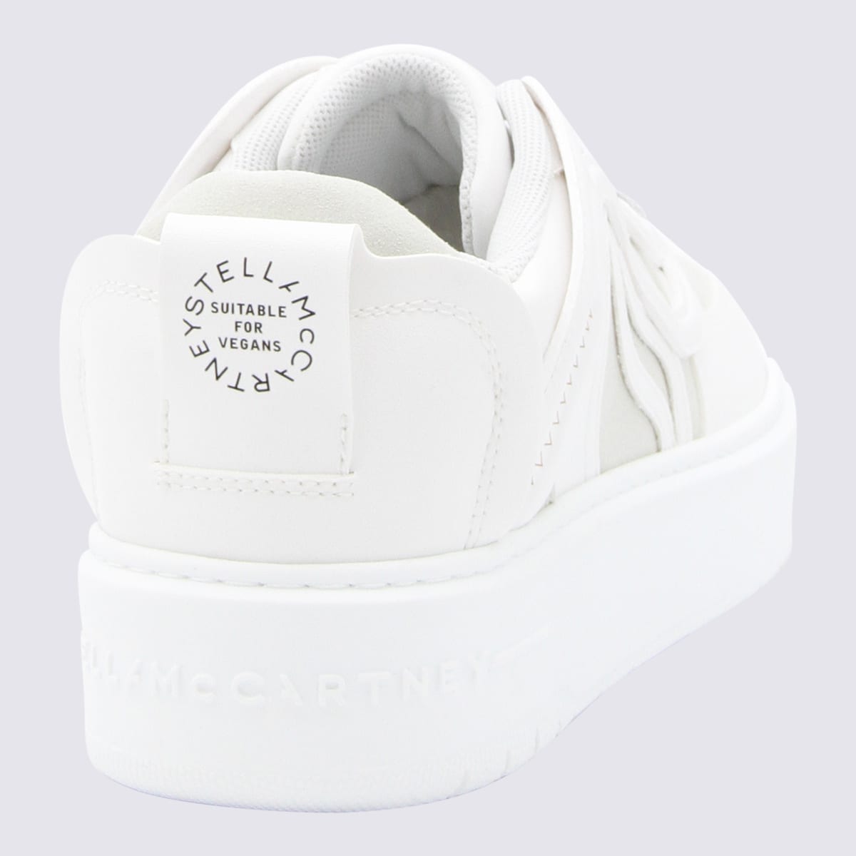 Shop Stella Mccartney White Canvas And Faux Leather Sneakers