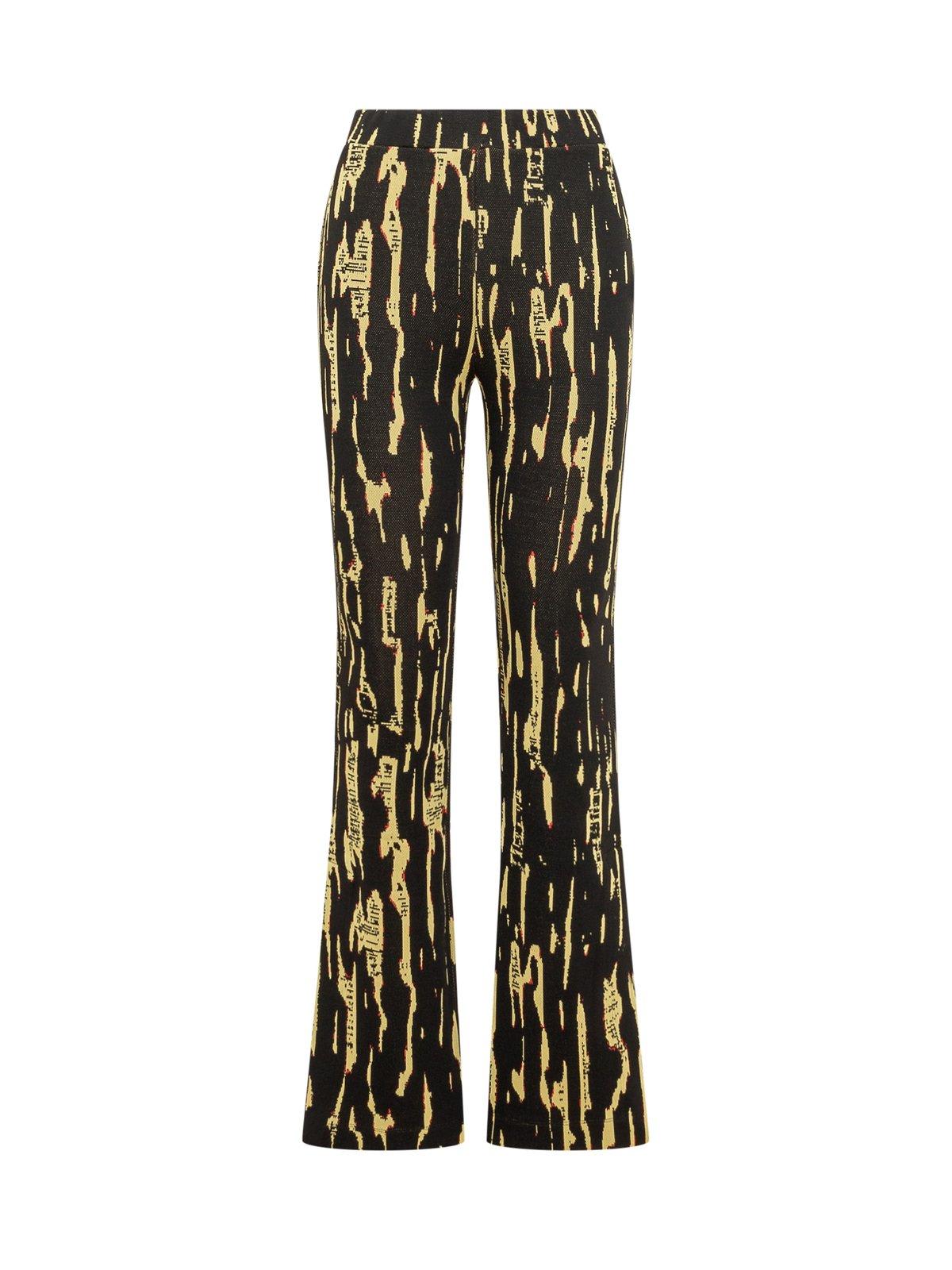 Graphic Printed Slit Flared Pants