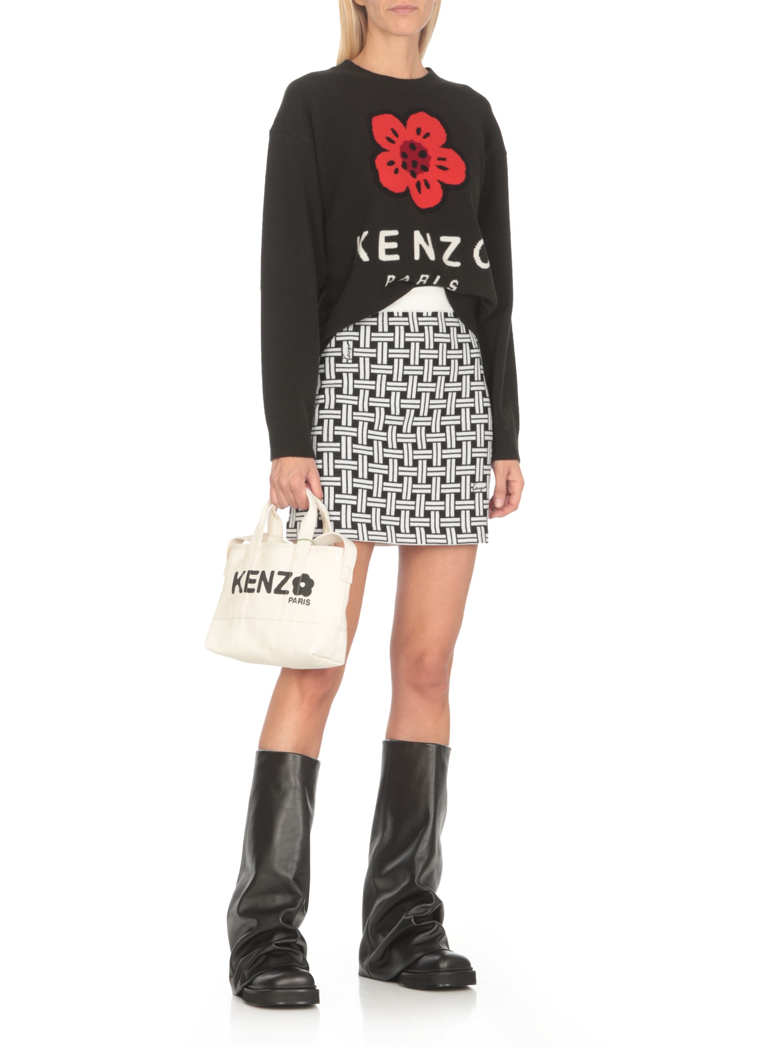 Shop Kenzo Boke Flower Sweater In Black