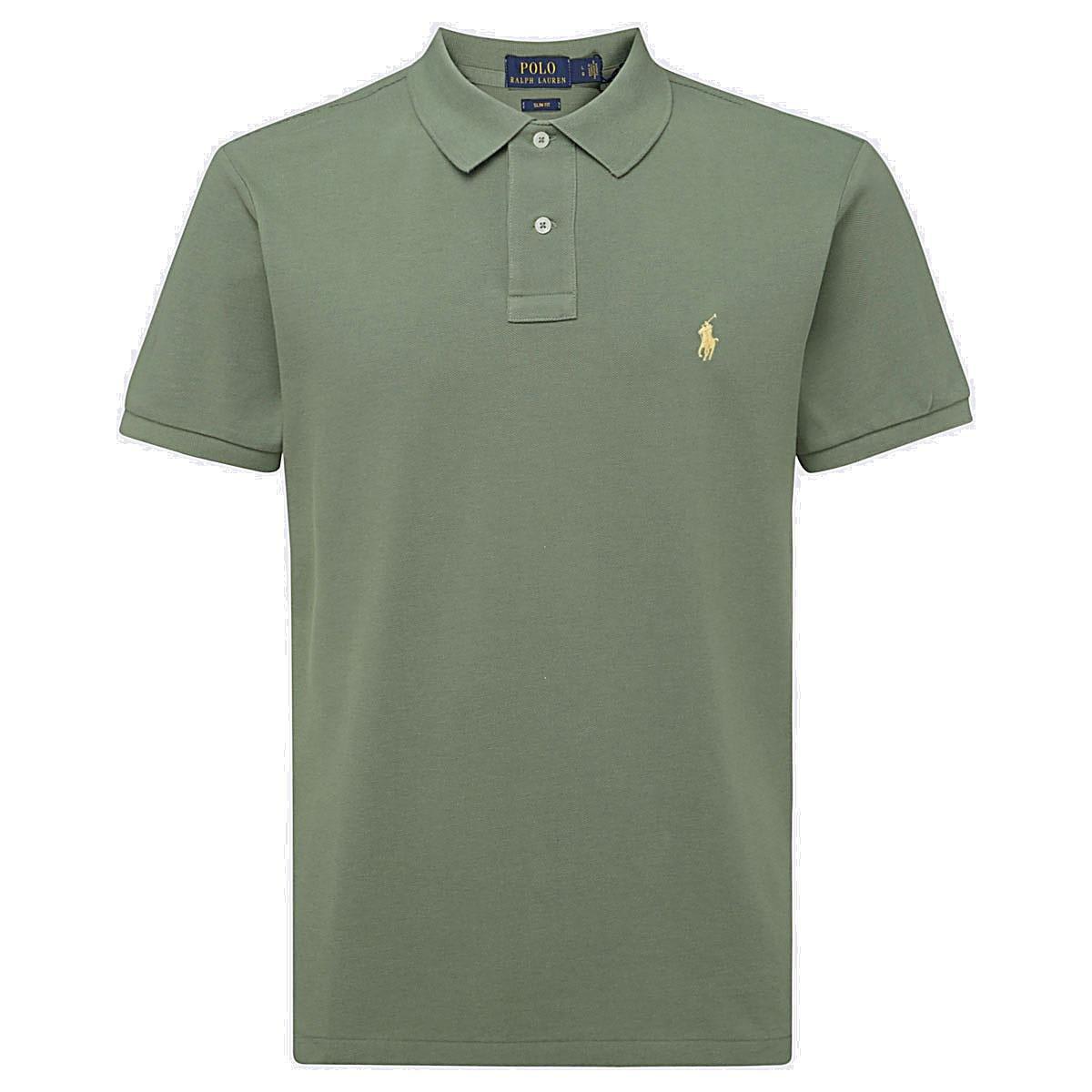 Ralph Lauren Logo Embroidered Polo Shirt In Cargo Green