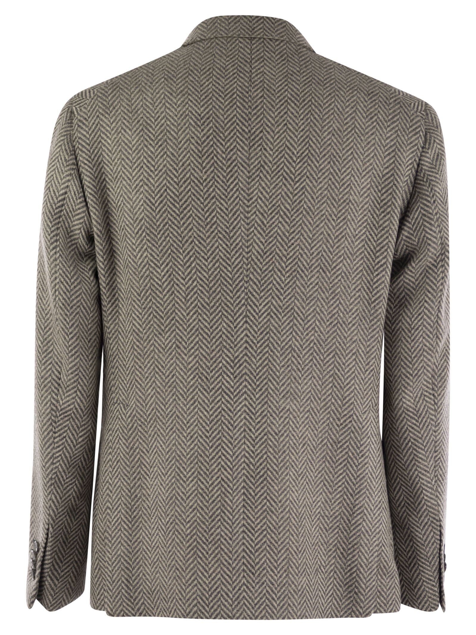 Shop Tagliatore Wool And Cashmere Jacket In Grey